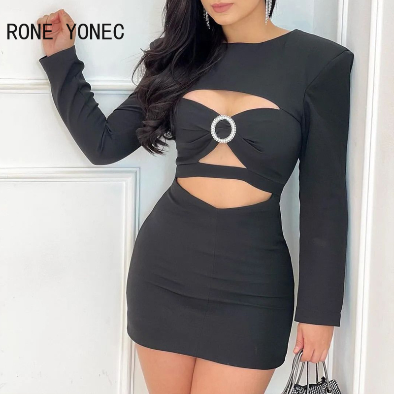 fora mini bodycon uma linha formal vestido preto