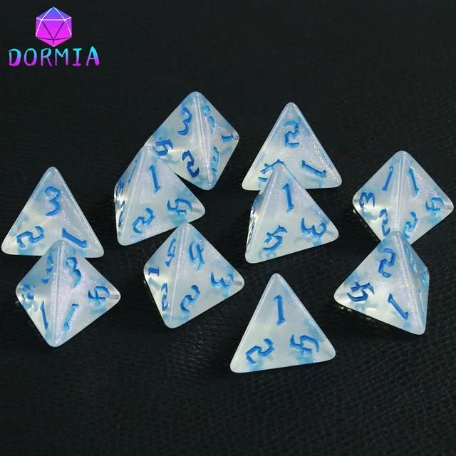 50-Pack 4 Sided Gem Dices D4 Dice D&D TRPG Board Game Supplies