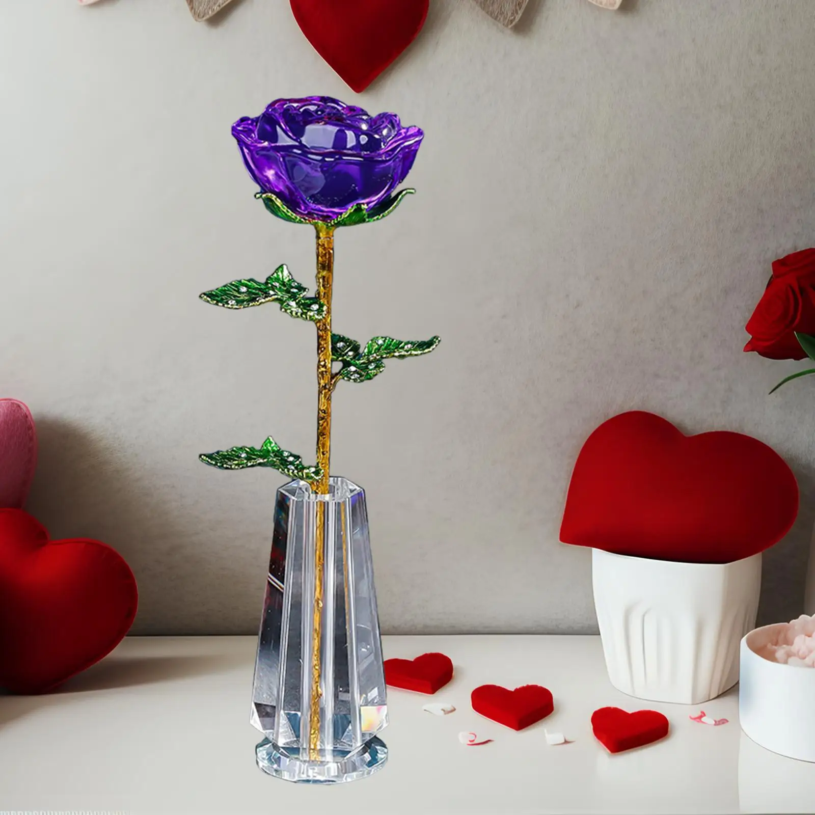 Valentine`s Day Crystal Flower Wedding Home Decoration for Boyfriend Mom Him