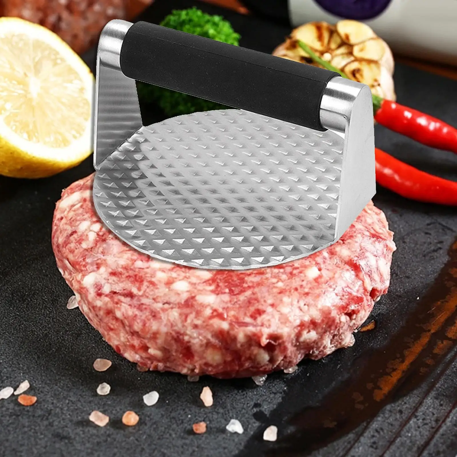 Stainless Steel Burger Press Nonstick Kitchen Accessories Baking Tools Grill Press for Steaks Sandwich Grill Cooking