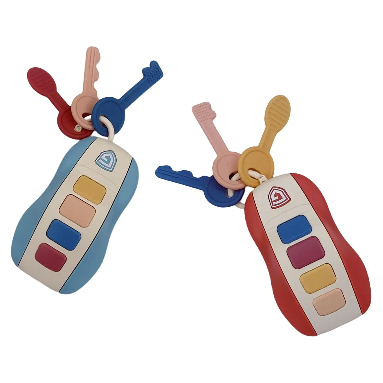 2Pcs Toy Car Keys on A Keychain Musical Smart Remote Key for Toddler Gifts