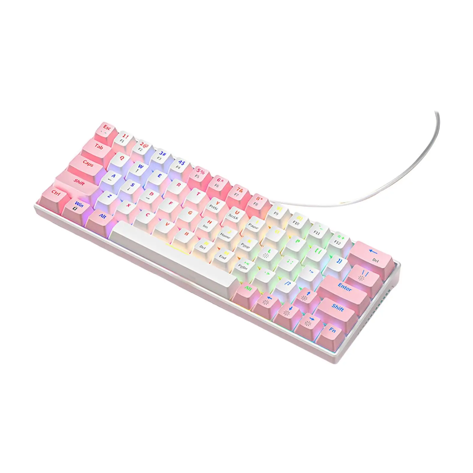 Wired Mechanical Keyboard Free Drive High and Low Support Legs Hot Swap Keyboard RGB Backlit USB Gaming Keyboard Laptop Keyboard