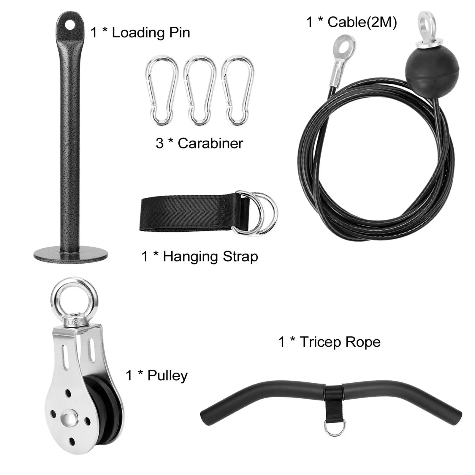  Pulley Cable Pulley System Pull Down Machine Attachment  Exercise Equipment for Biceps Curl Bodybuilding Shoulder 