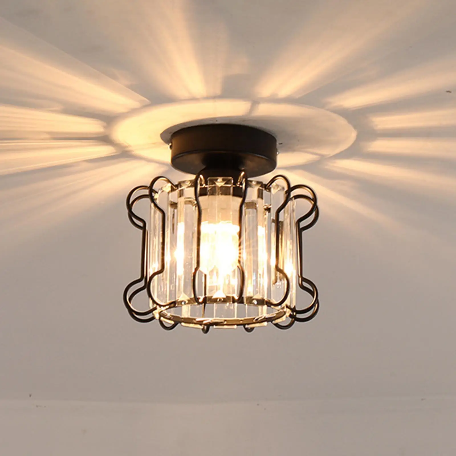 Industrial Crystal Ceiling Light, Metal, Creative Lamp for Aisle Home Decor Home Ligting
