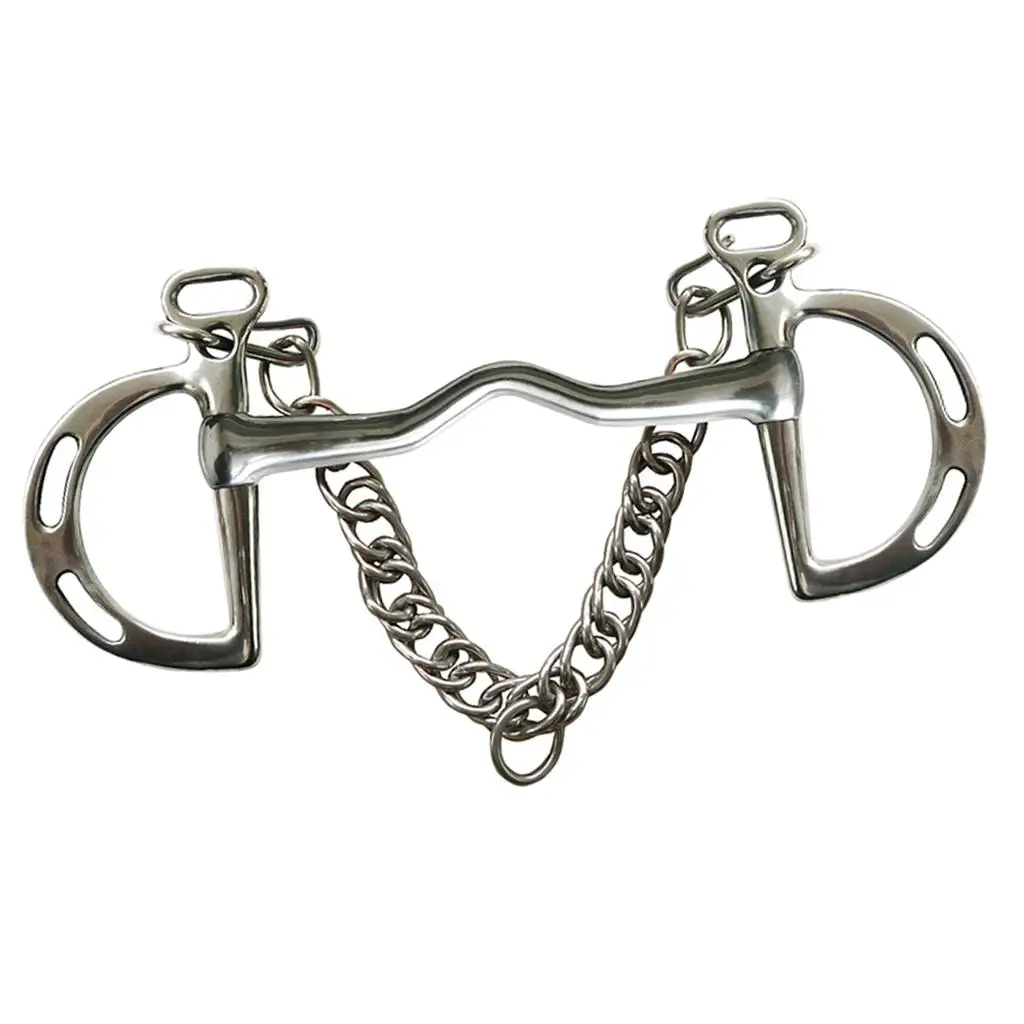 Riding Horse Bit Combination Made of Stainless Steel, Correcting Short Shank