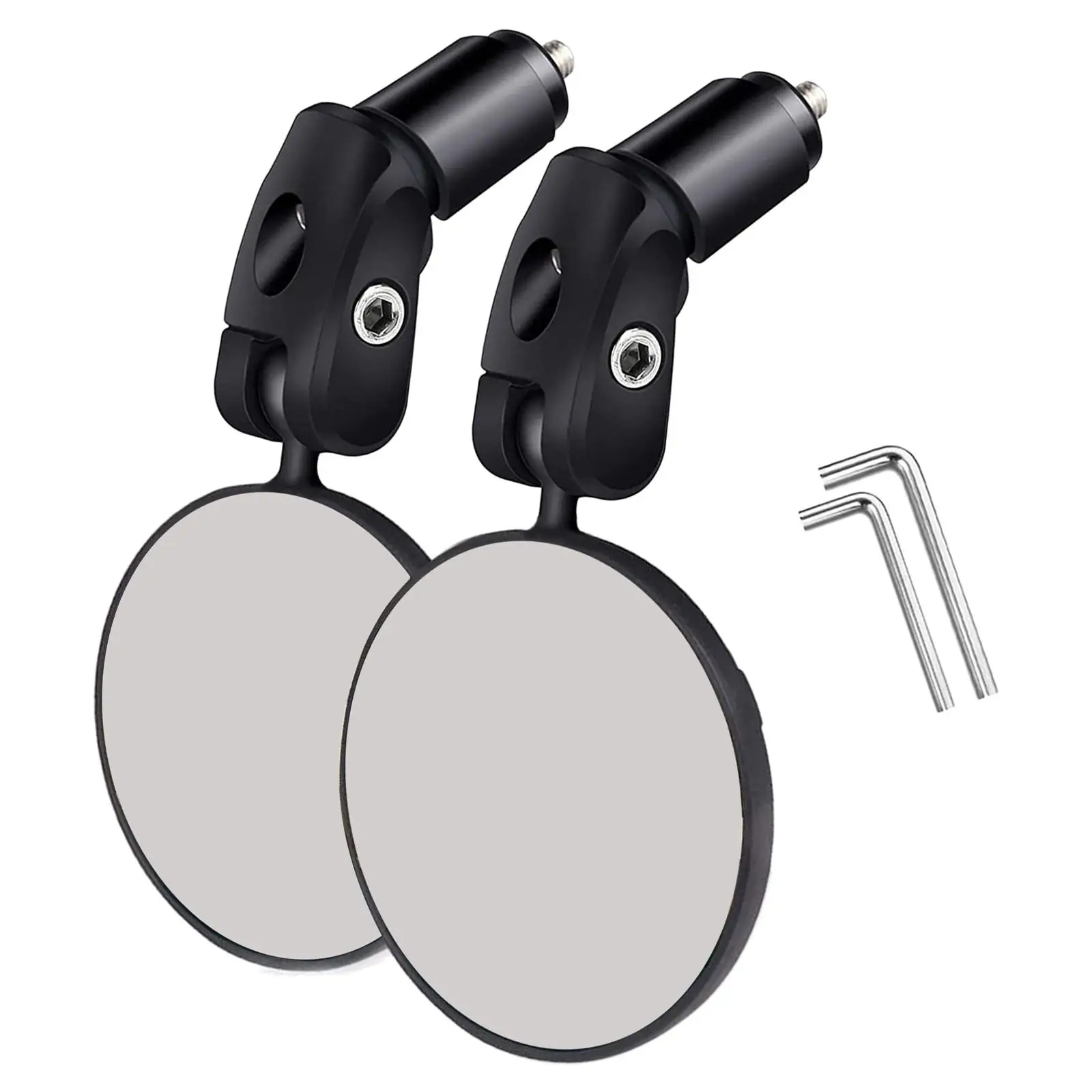 2Pcs Bike Handlebar Mirror Bicycle Rear View Mirrors Wide Angle 360° Adjustable Reflector for Adult Bikes MTB Scooter Road Bikes