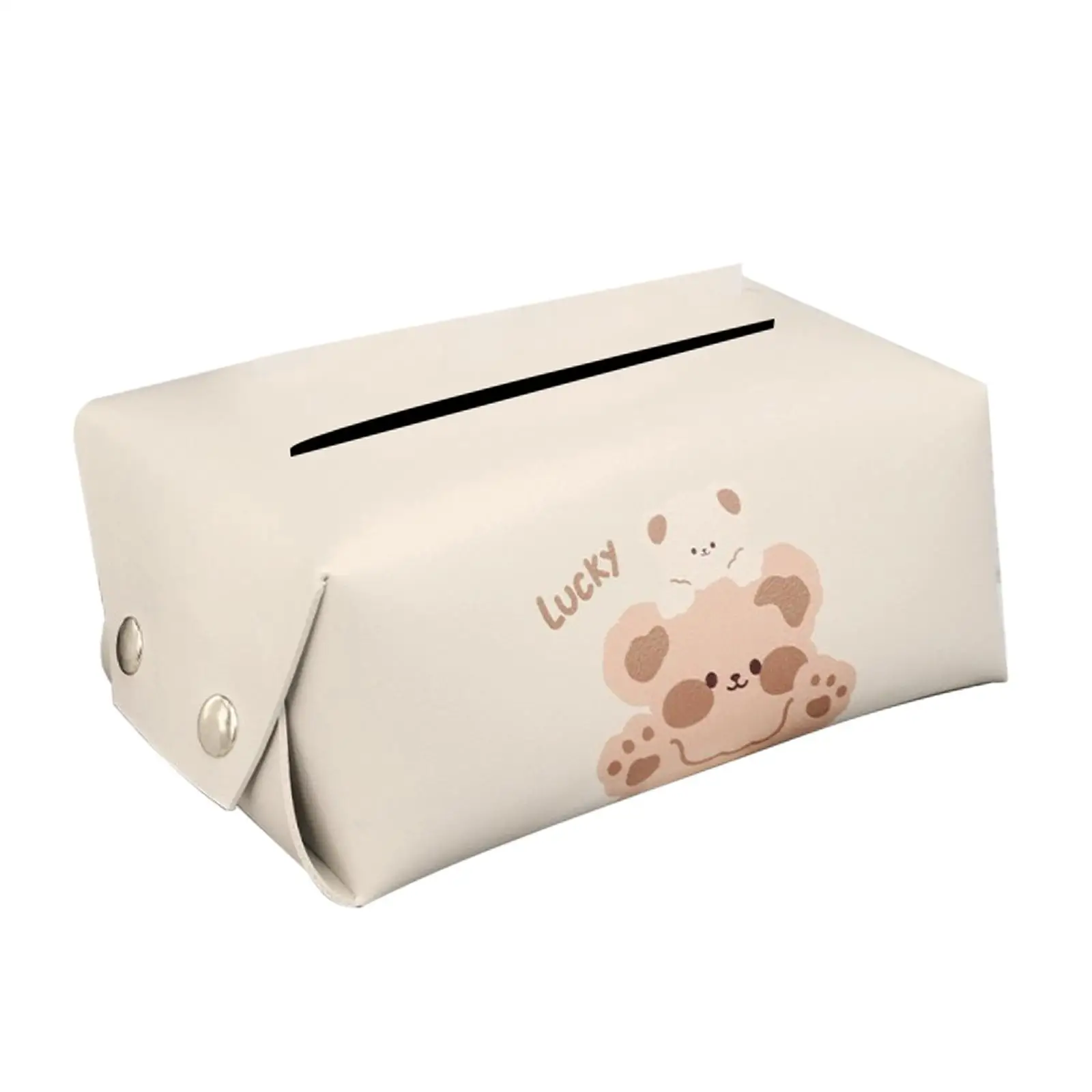 Cute Car Tissue Box Daily Use Tissue Box Holder Car Napkin Case Rectangular PU