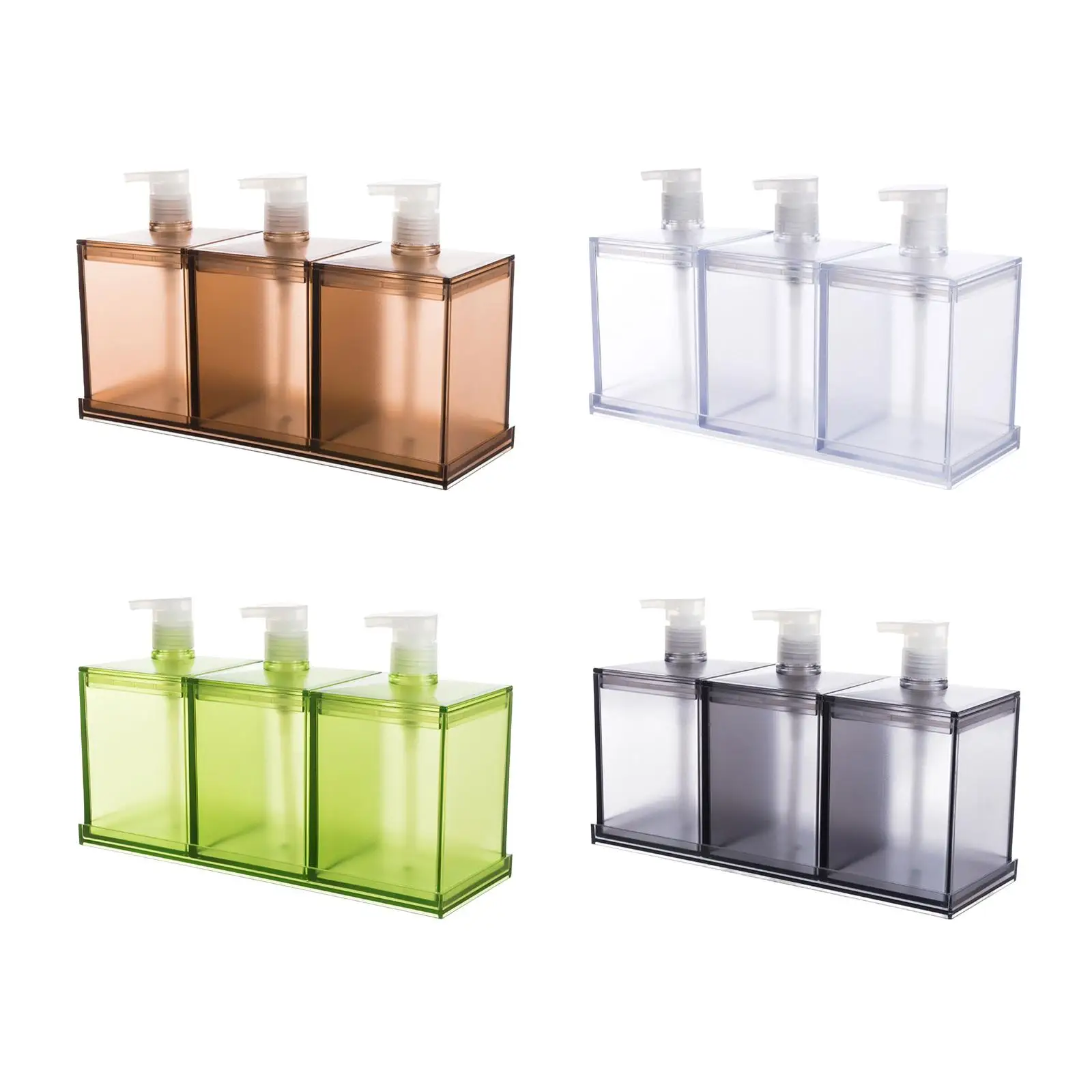 3 Pcs/Set Lotion Dispenser Bottle Shower Gel Container Reusable Empty Bottle Empty Soap Pump Bottle for Restroom Office Kitchen