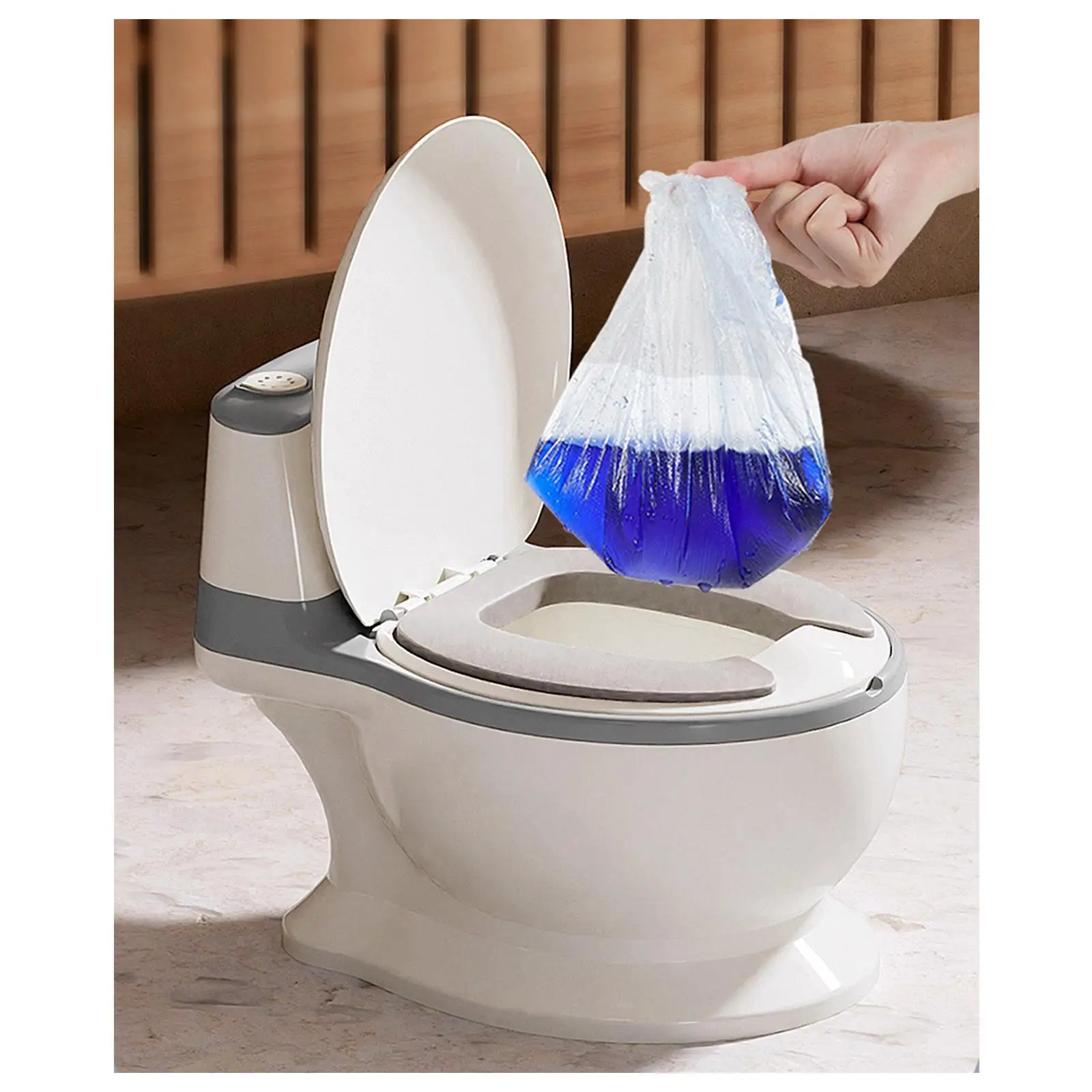 Toilet Training Potty Kids Potty Chair (Brush Included) Non Slip Realistic Toilet Real Feel Potty for Ages 0-7 Girls Boys