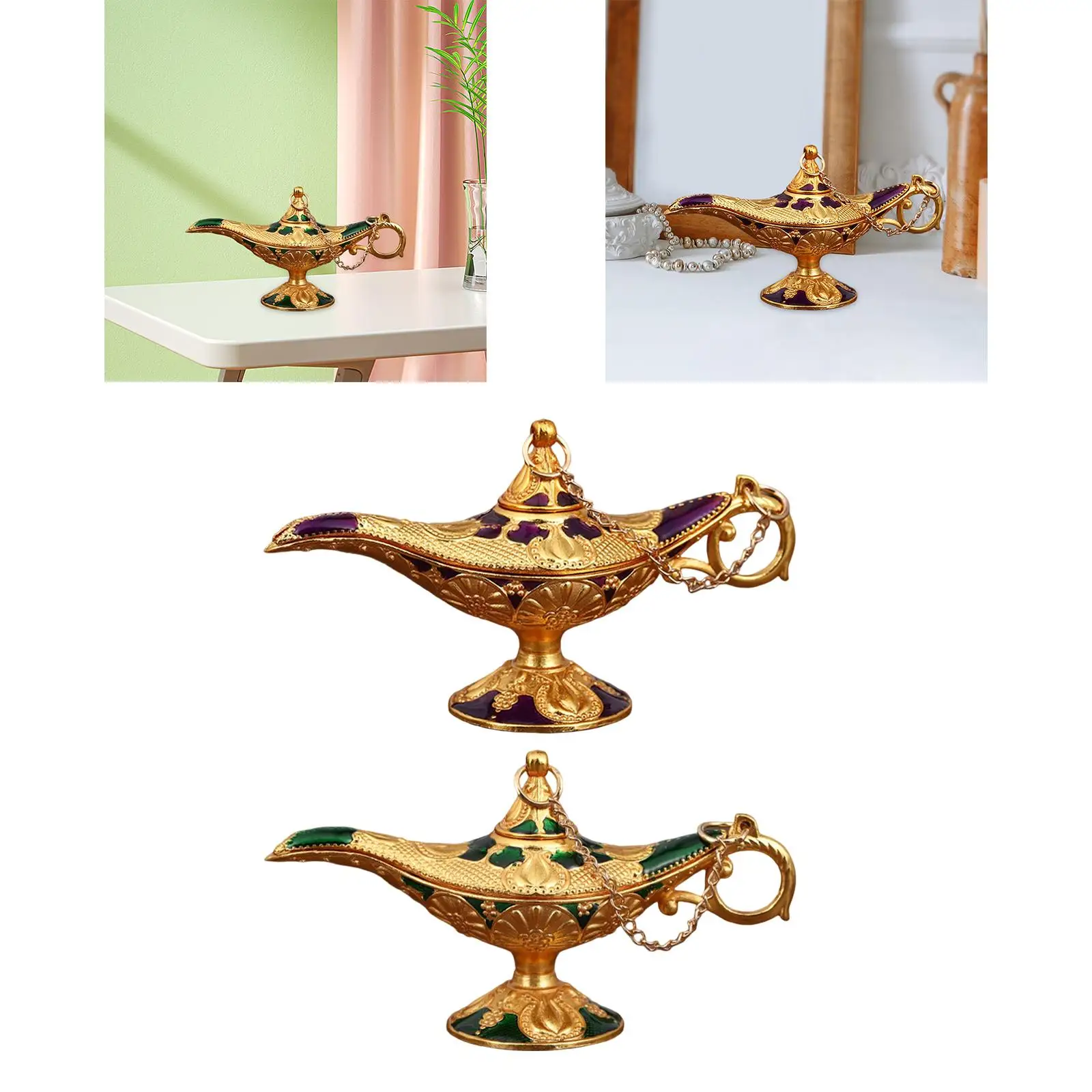 Magic Genie Lamp Decoration Ornament Crafts Luxury Classic for Table Wedding Bedroom Home Decor Party