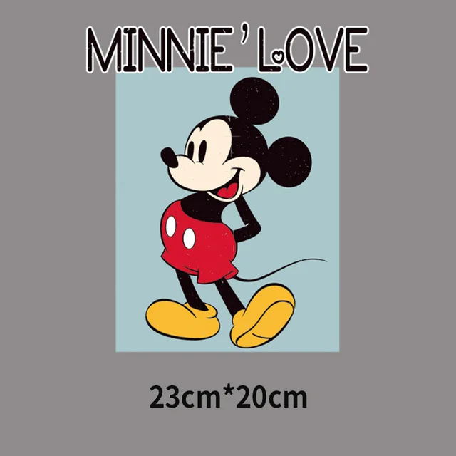 Disney Mickey Mouse Patches Clothing Heat Transfer Stickers for T-Shirt  Iron on Patches for Clothes