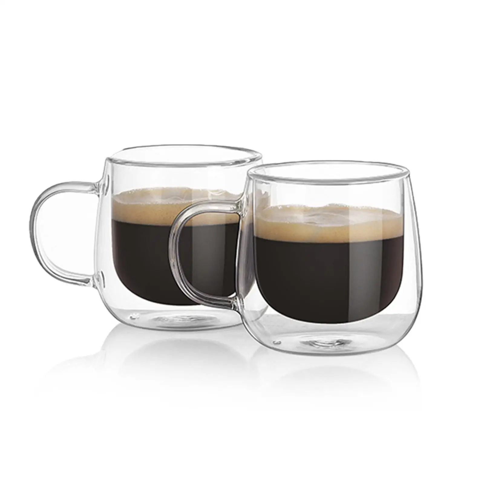 Anti-Scalding Coffee Cup Double Wall Drink Mugs Borosilicate Glass for Ice Cream