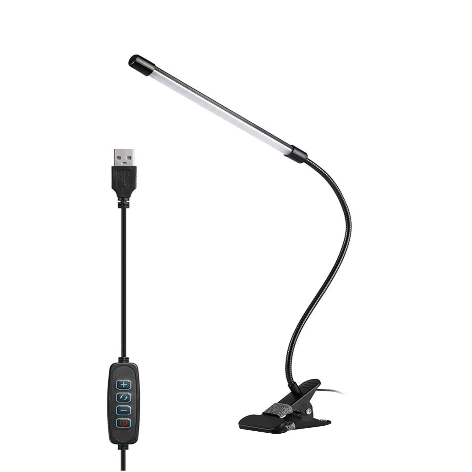 LED Desk Lamp Table Light with Clamp Eye Caring Flexible Gooseneck Lamp USB for Workbench Tabletop Home Study Computer Desktop