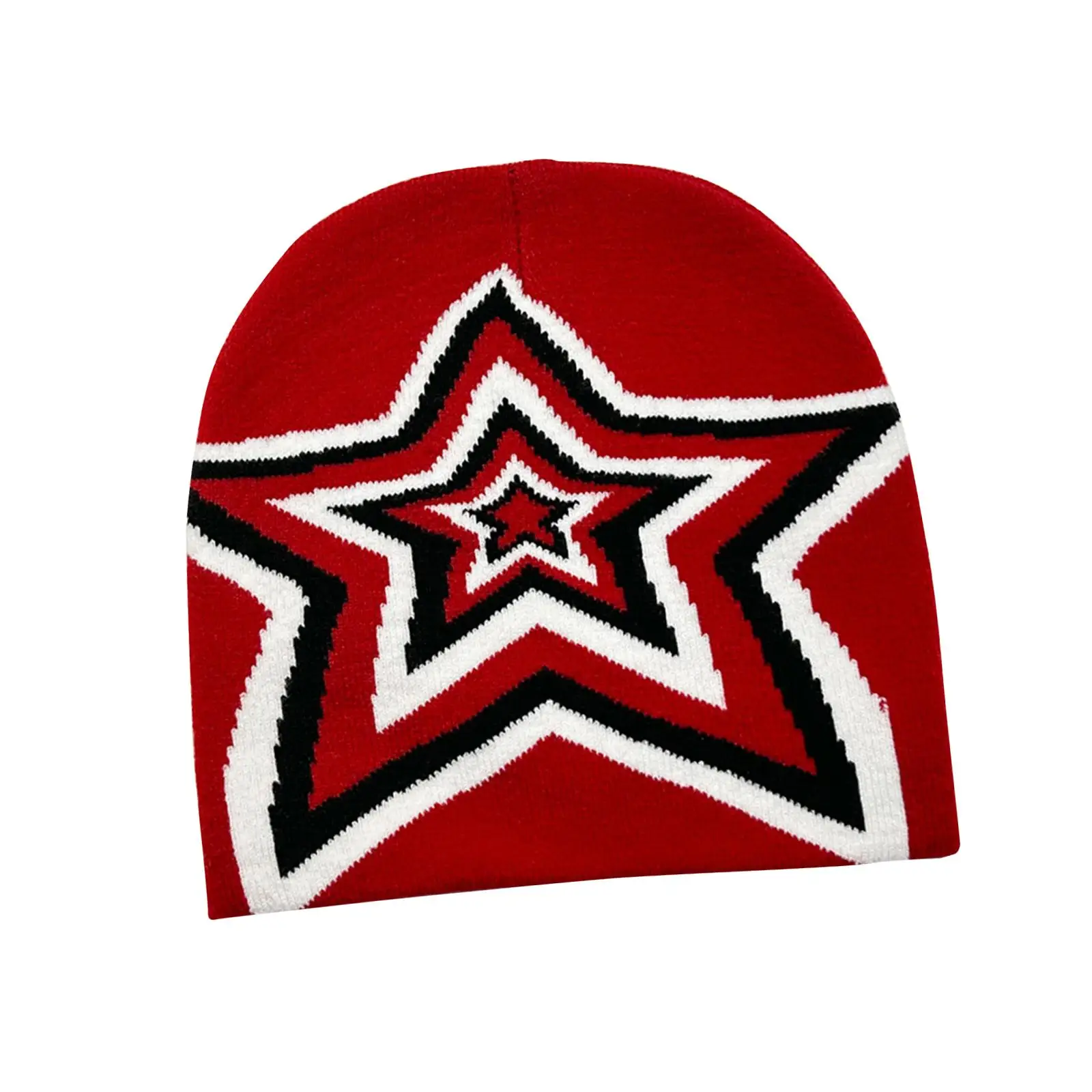 Knit Beanie Fashion Star Pattern Acrylic Knit Hats Stretchy Knitting Hat