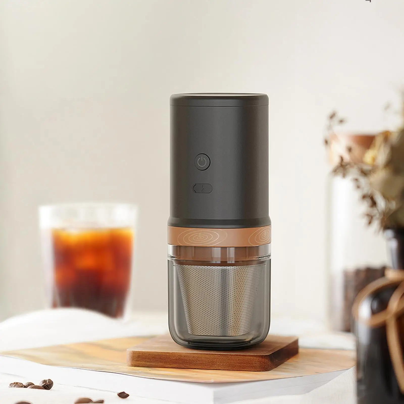 Portable Electric Coffee Beans Grind Mini Adjustable Coarseness Cereals Crusher Coffee Bean Grinder for Kitchen