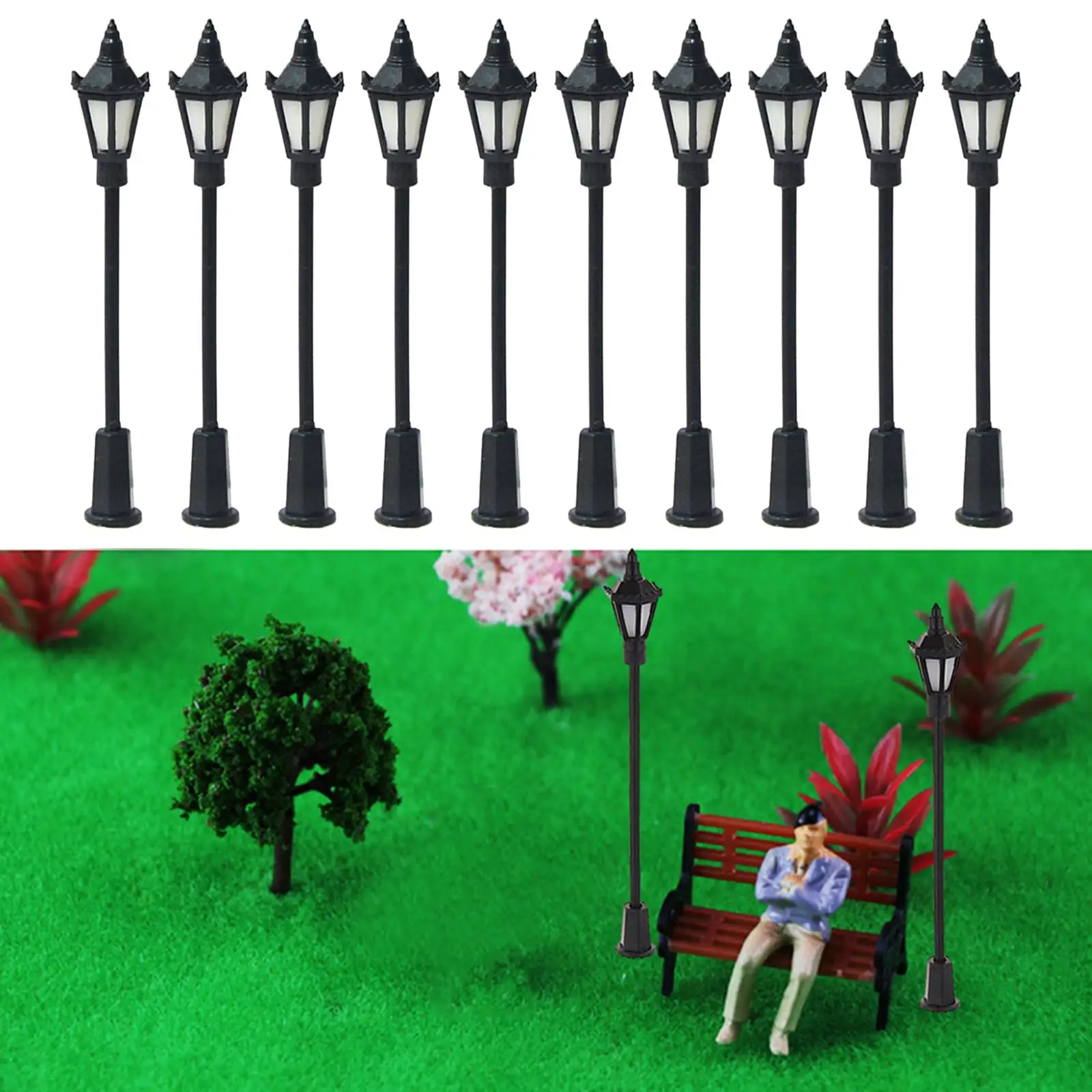 10 Pieces Model Layout Lights 1:100 Model Railway Train Model Lights for Micro Landscape Dollhouse Sand Table Layout DIY Scene