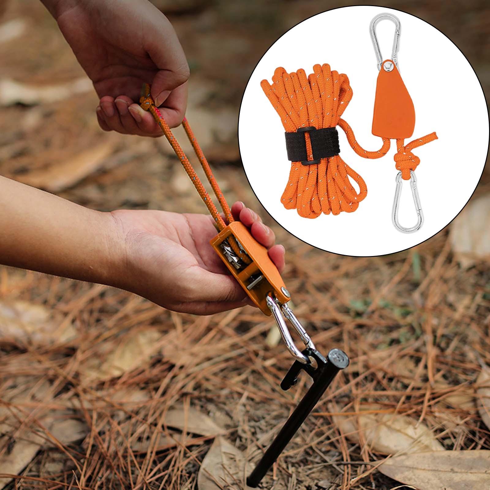 Multifunction Tent Cord Paracord with Buckle Cord Lanyard for Camping Outside Backpacking Emergency Essential Accessories