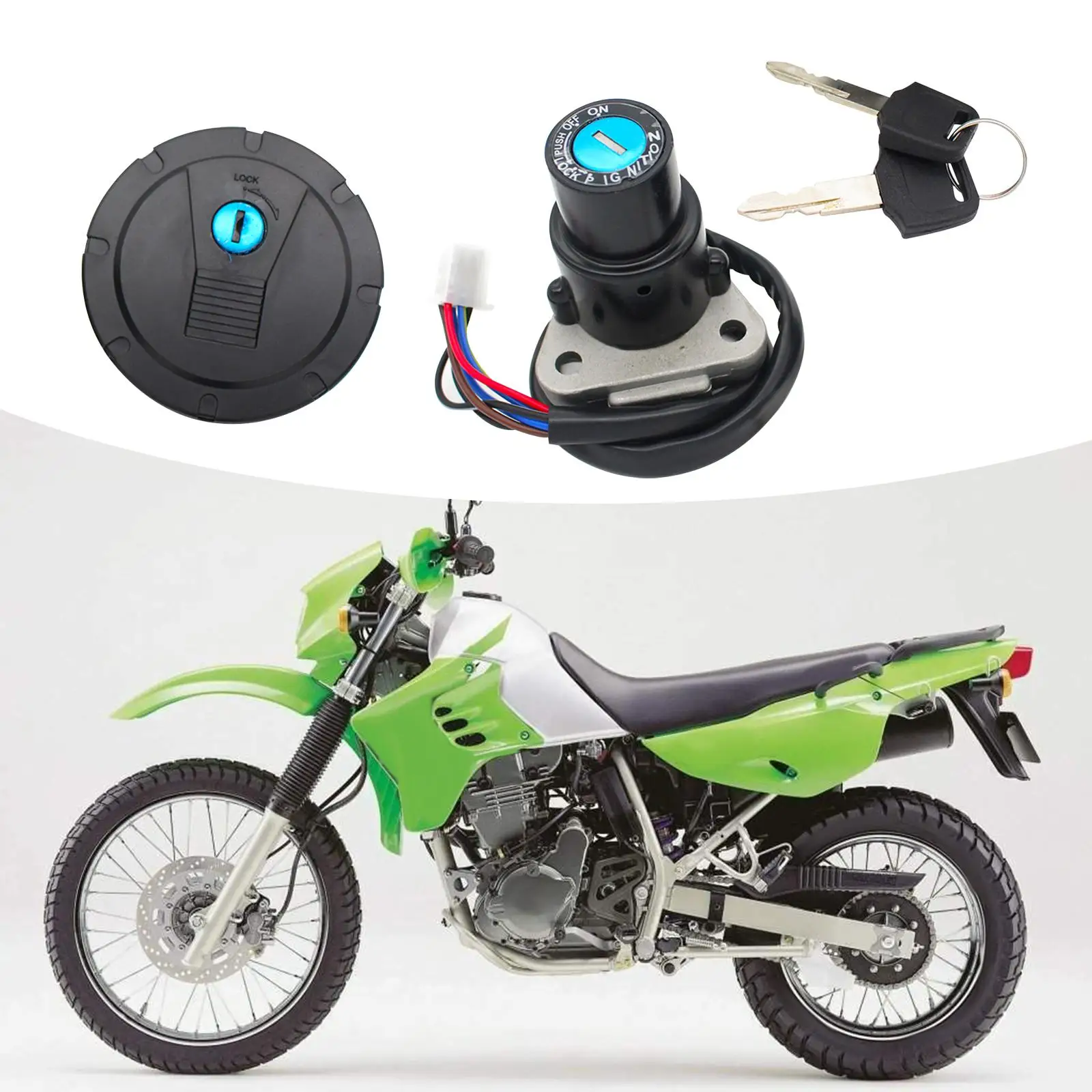 Motorcycle Ignition Switch with Key, High Performance, Durable, Spare Parts,