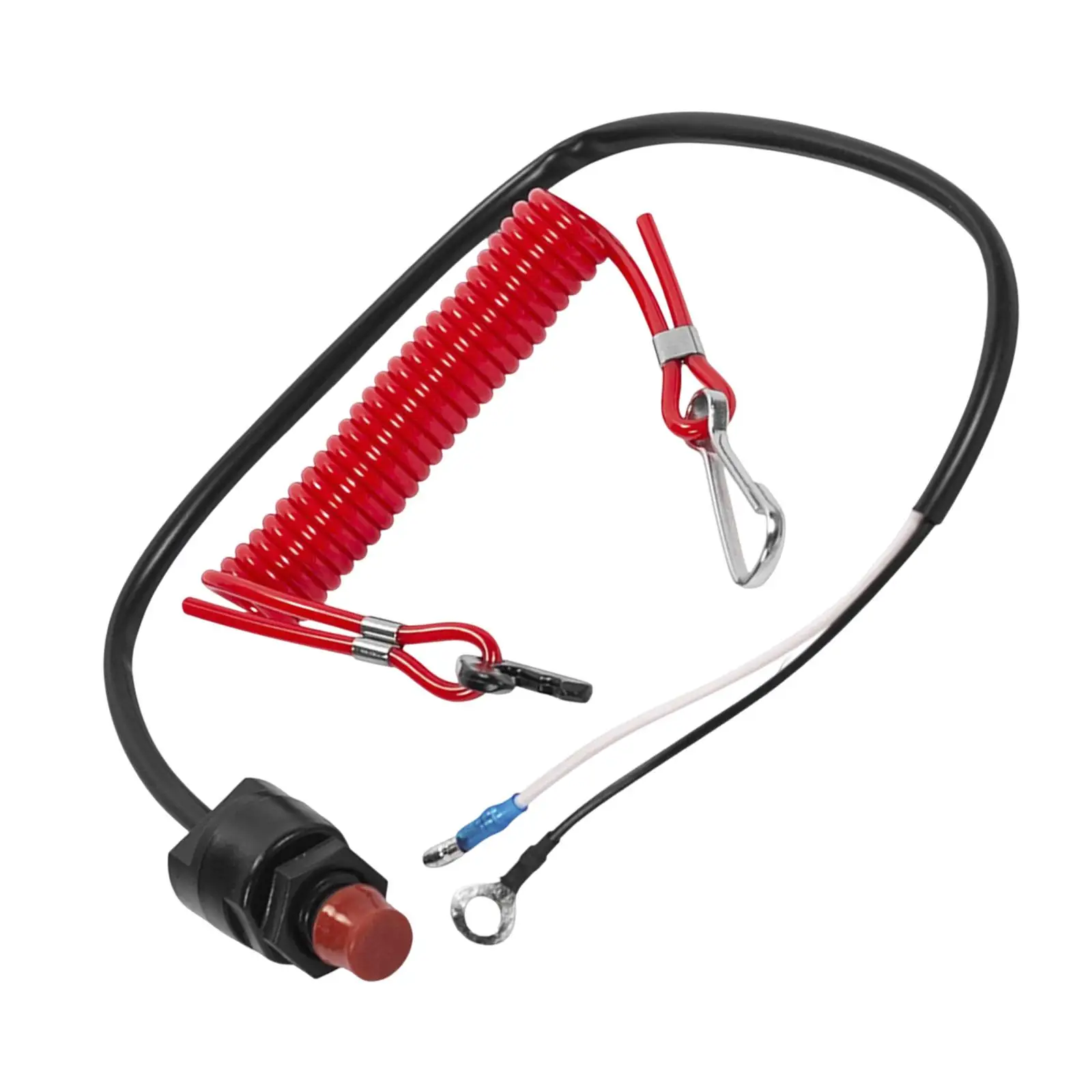 Flameout Switch Emergency Red Ignition Rope Cut Out for Boat Outboard