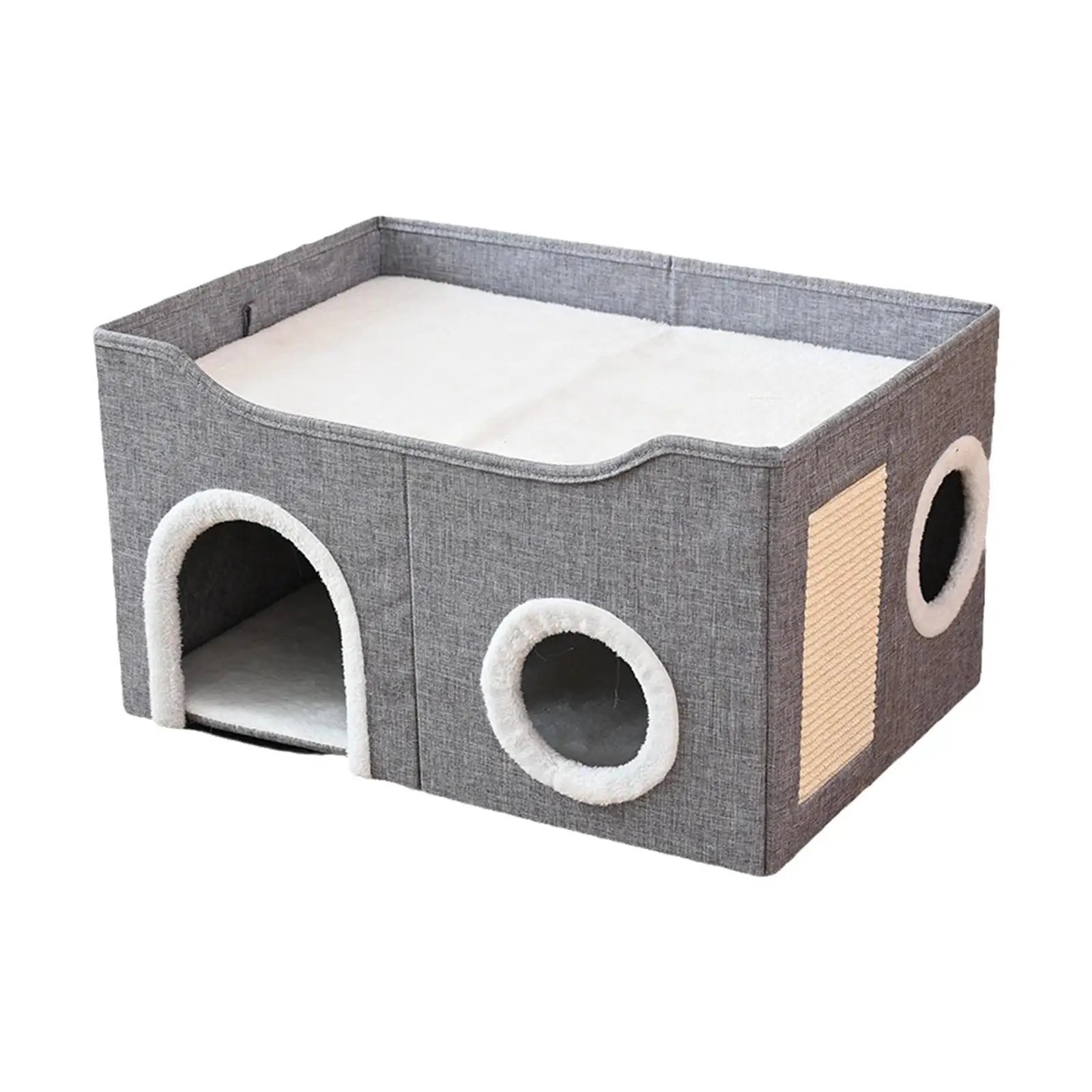 Covered Cat Bed Foldable Cat Houses & Condos Kitty Cave Bed Cat Hideaway for Cats Large Kitty Small Animals Pets New Years Gifts