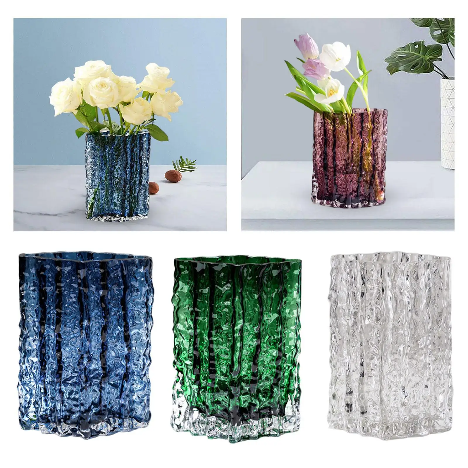 Glass Vase Wedding Centerpiece for Table Floral Arrangements Glass Flower Vase for Party Kitchen Indoor Decorations
