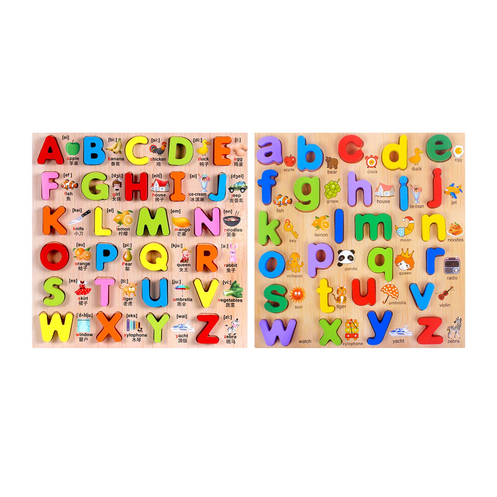 Wooden Alphabet Word Puzzle Matching Toys Learning Alphabet Gifts Girls Boys Kid