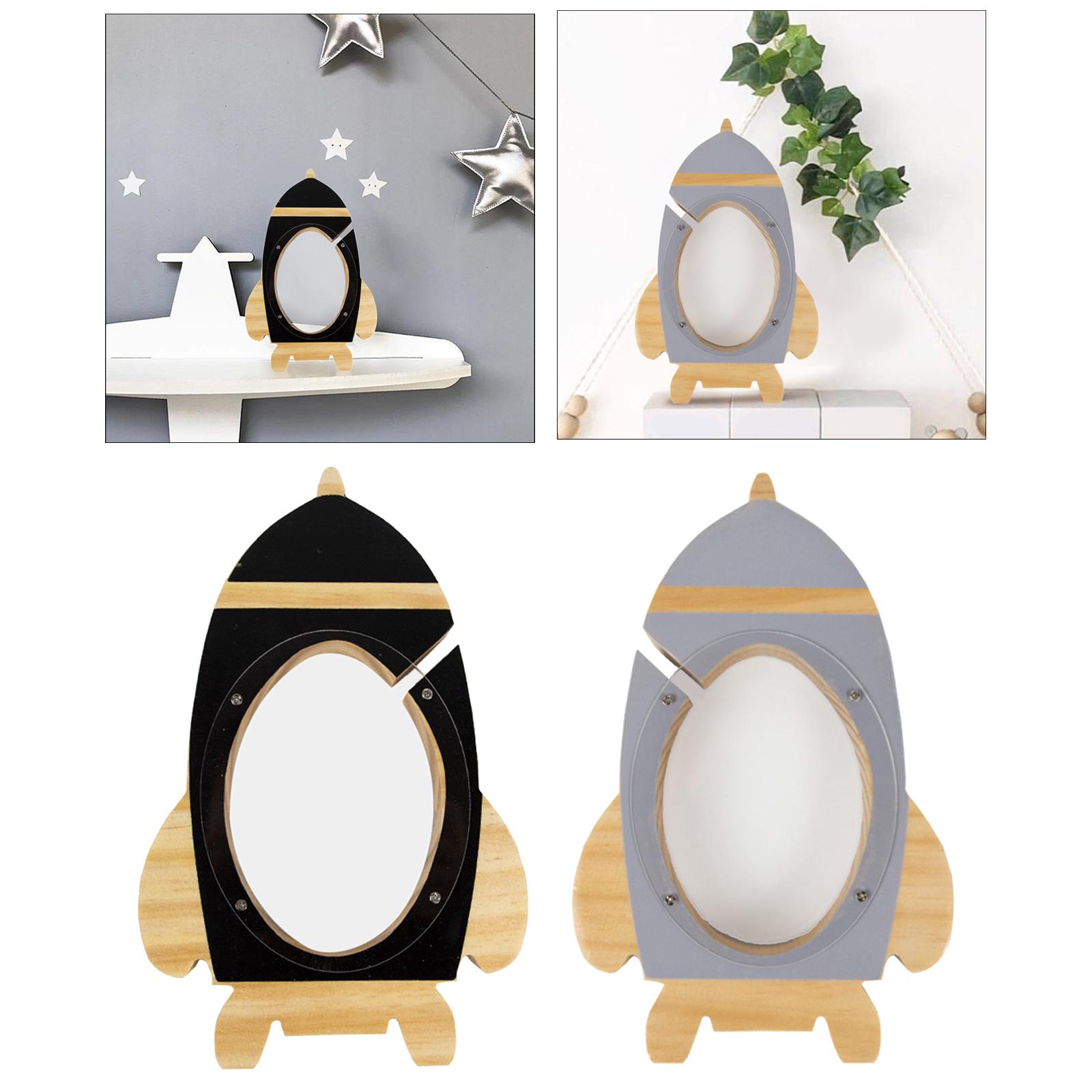 Creative Rocket Shpae Piggy Bank Tabletop Ornaments Home Decoration Moneybox Money Holder for Birthday Gifts Kids Age 3-12