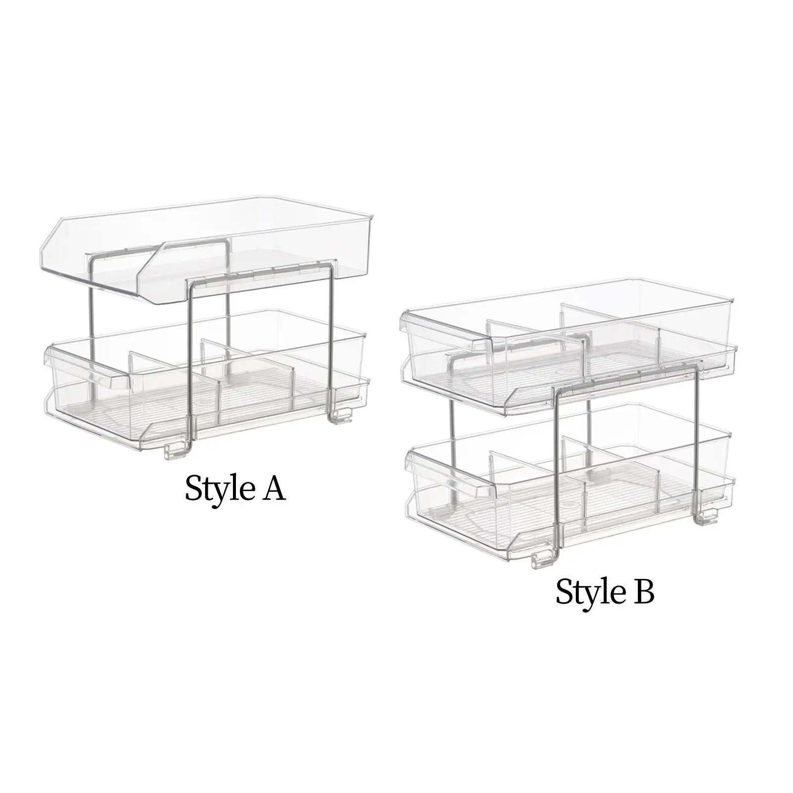 2 Tier Spices Rack Organizer,Bathroom Shelf Storage Rack Tray,Clear Acrylic Table Makeup Organiser