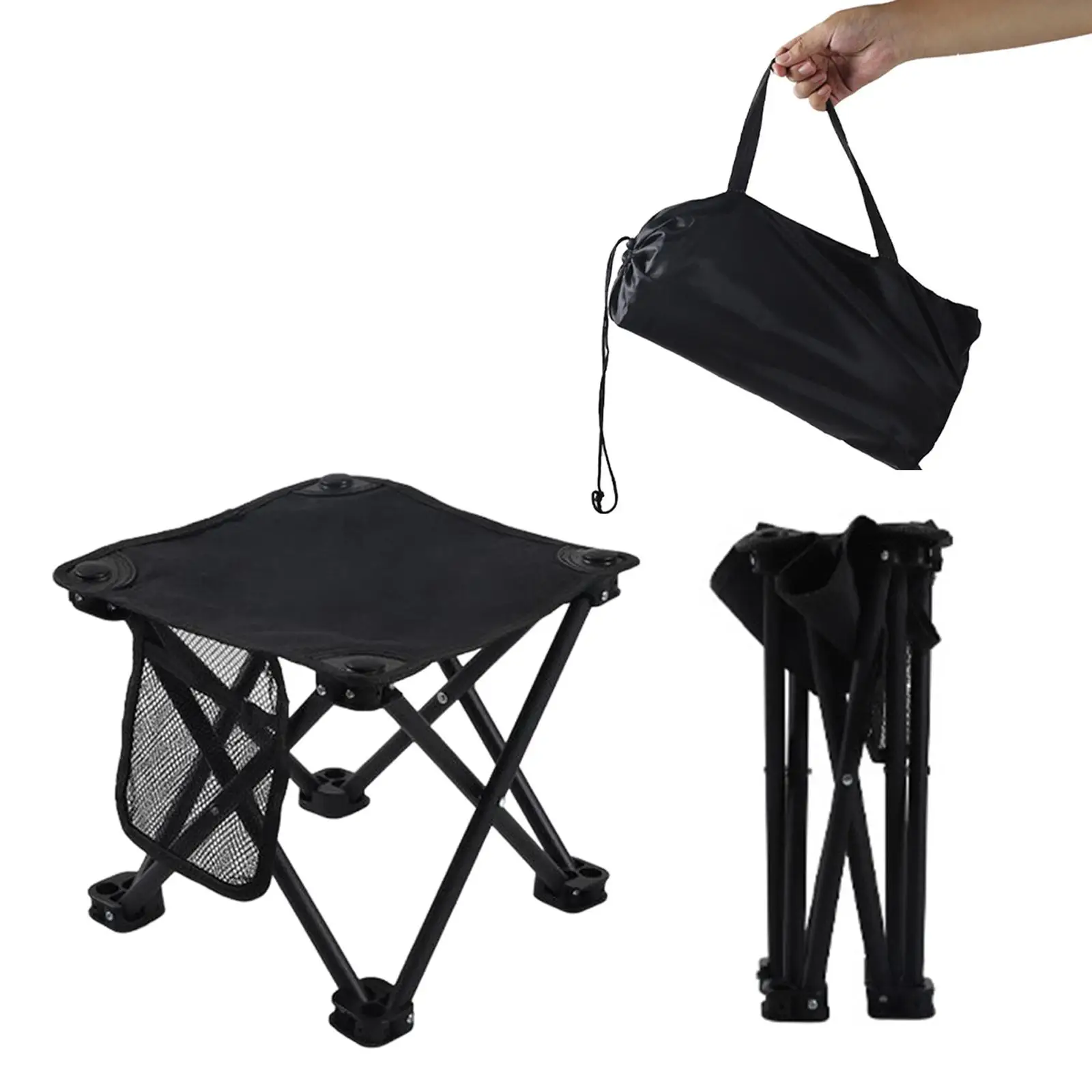 Camping Stool Foldable Retractable Foot Stool Ultralight Folding Chair for Beach Camping