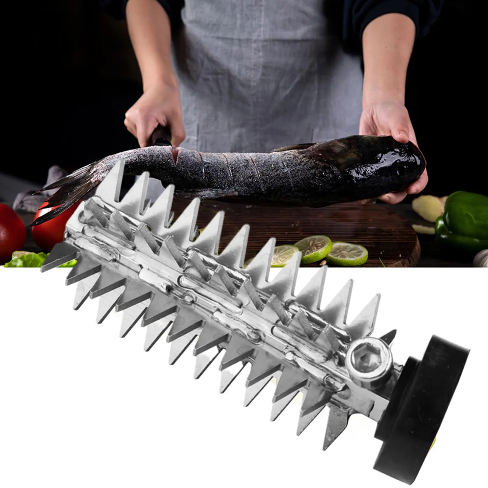 Stainless Steel Electric Fish Scaler Cutter Head Fish Scaler Scraper Descaler Kitchen Gadgets for Restaurant Camping Home