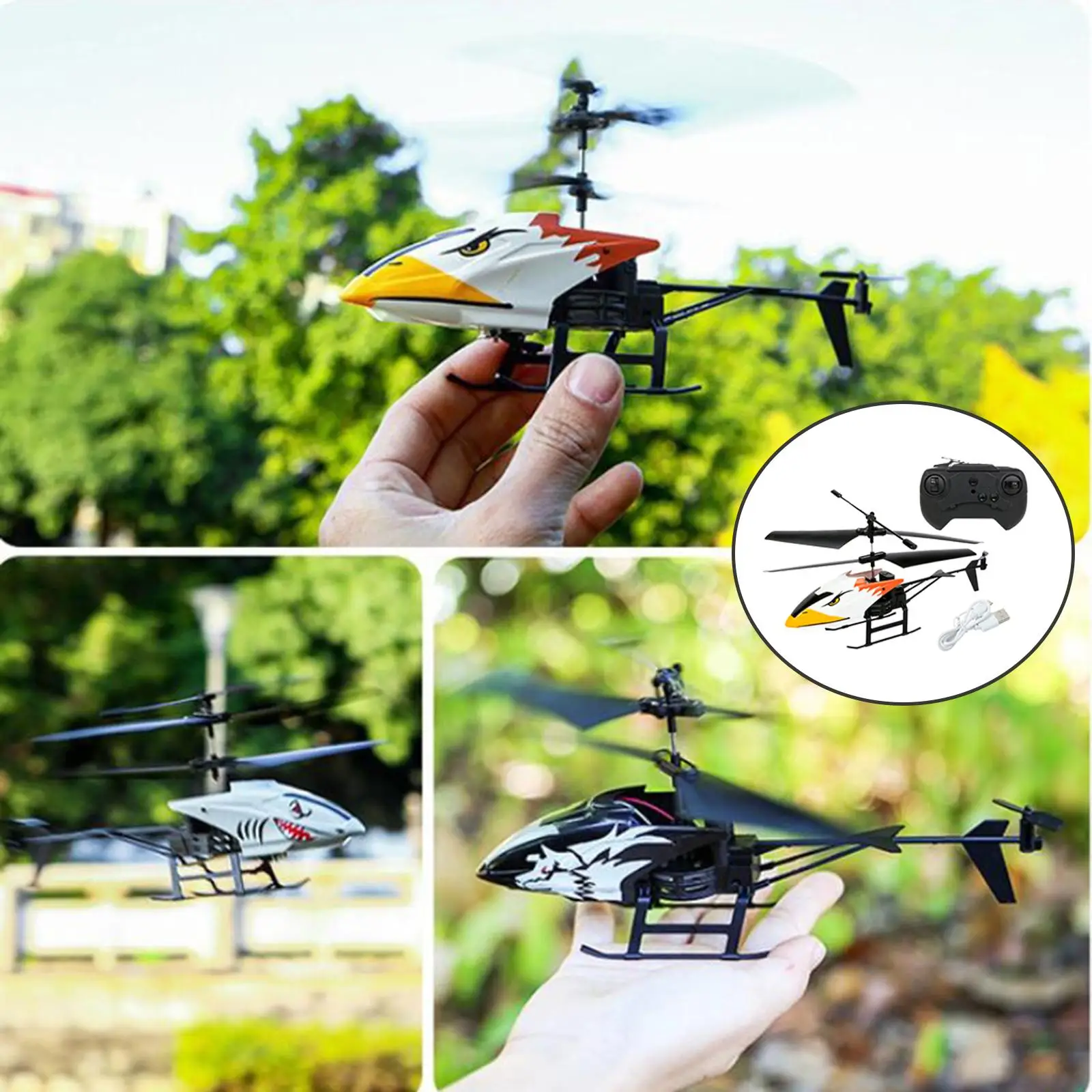 RC Helicopter 2CH Toy Airplane Battery Remote Control Aircraft for Beginner