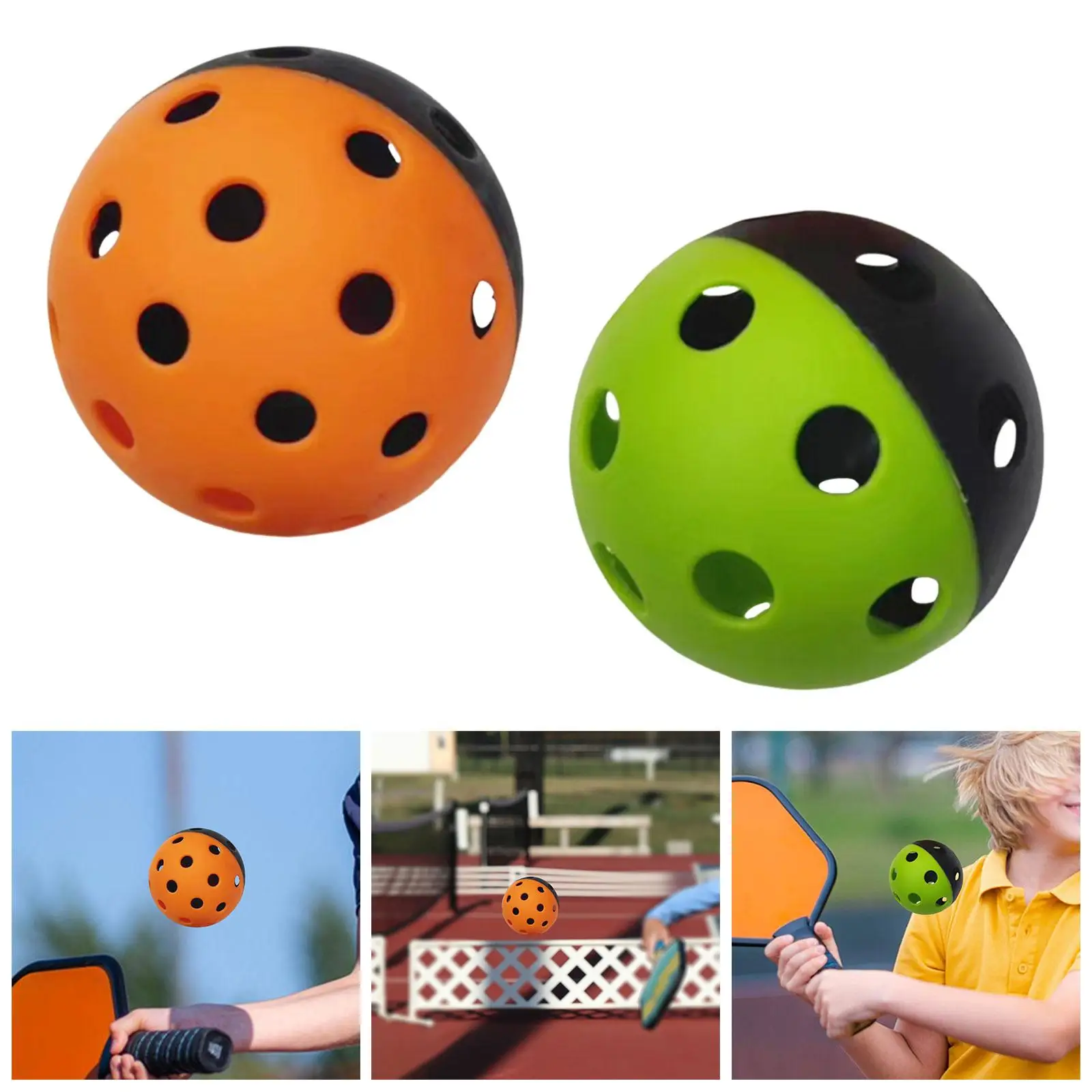 Pickleball Ball High Elastic 26 Holes Standard Golf Hollow Ball Pickle Balls for Outdoor Indoor Training Tournament Play Adult