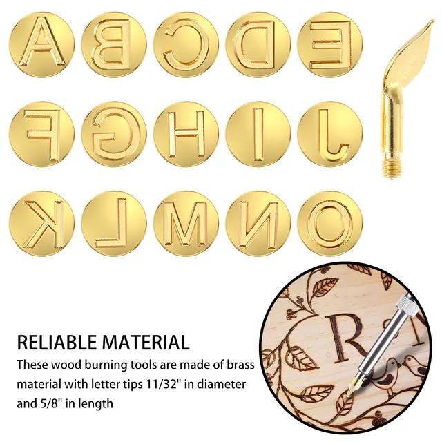 28Pcs Wood Burning Tip Copper Letters Wood Burning Tool Wood Burning  Alphabet Template Branding and Personalization Tool for - AliExpress