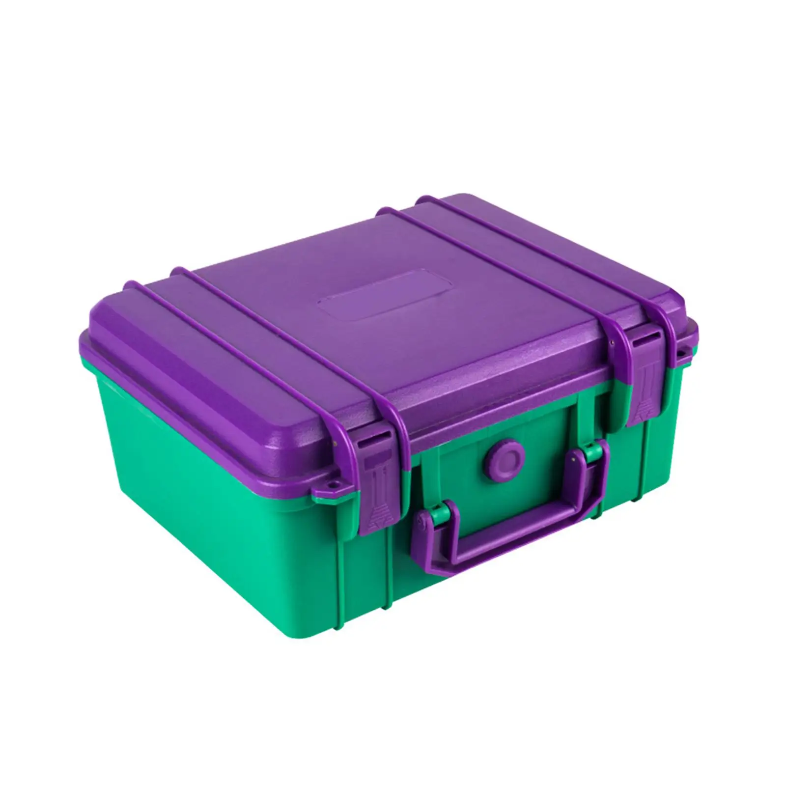 Sealed Waterproof Box Violet and Green 280x240x130mm Hardware Equipment Storage Portable Impact Resistant Weatherproof Hard Case