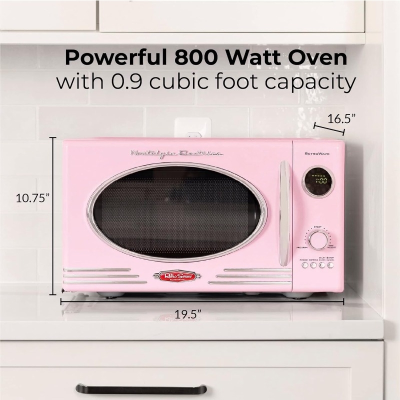 Title 12, Nostalgia Retro Countertop Microwave Oven - Lar...