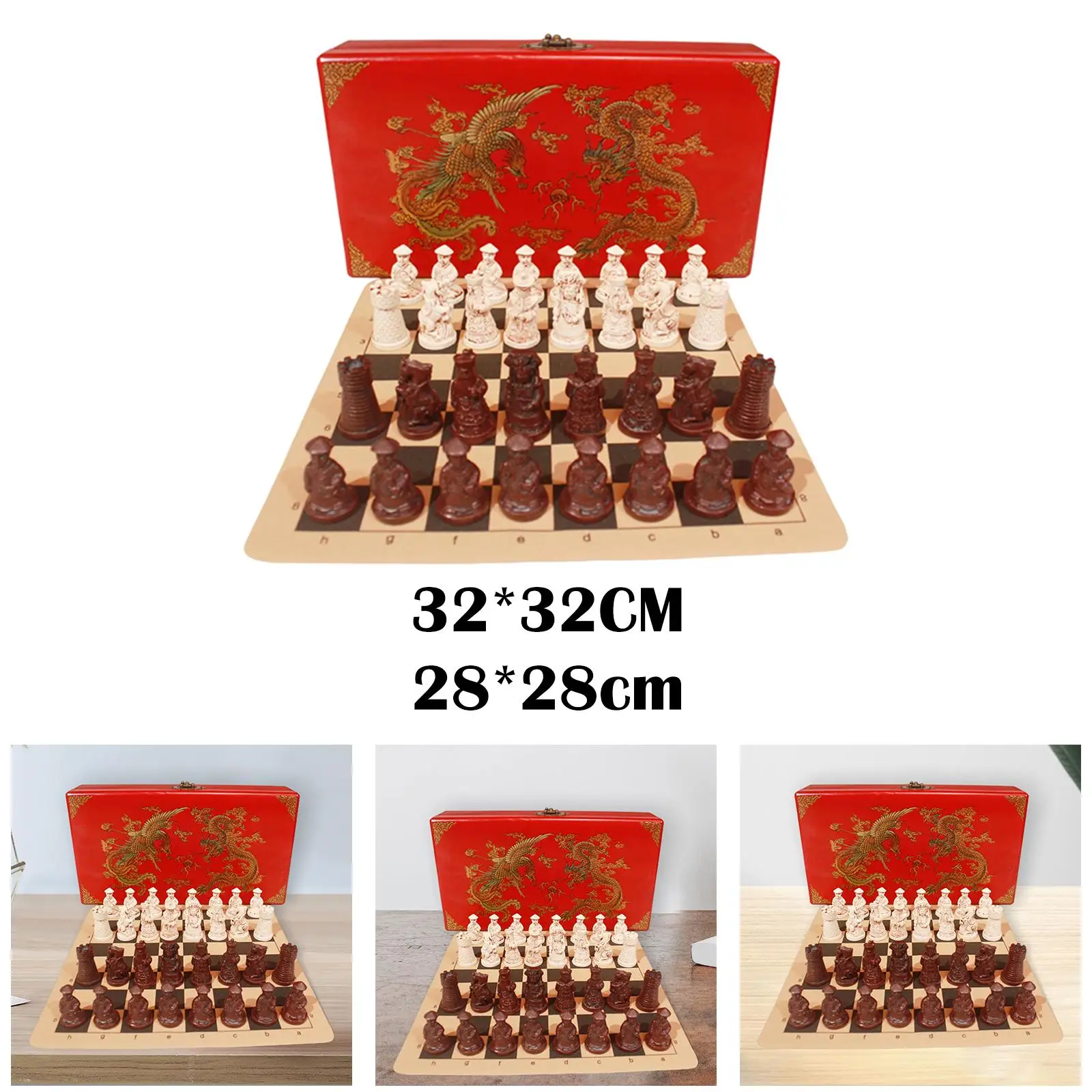 Handmade Chess Set Deluxe Wooden Chess Board Chess Pieces for Adults Indoor Game Entertainment Travel Enjoy Leisure Time