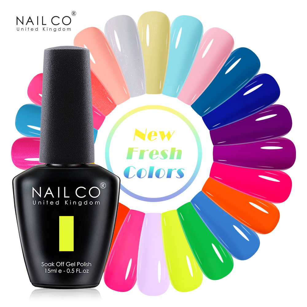 Best of NAILCO 15ml Summer Gel Nail Polish Design Nail Art Obvious Fresh UV / LED Nails Gel Fluorescence Color Series Glitter Manicure Set Reviews & Tips