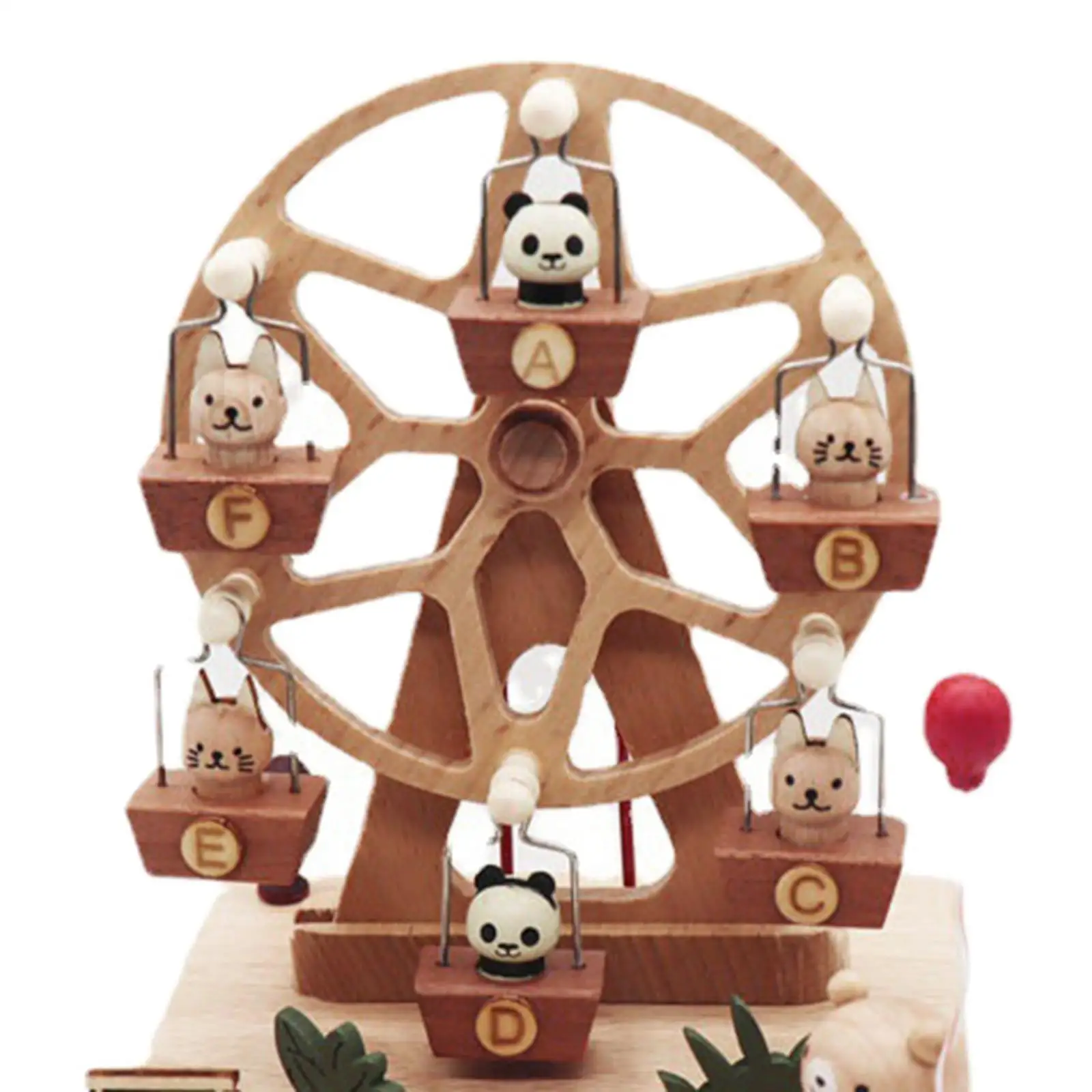 Carousel Music Box Ornament Children`s Toys Christmas Present for Family Friends with Small Swinging Animal Windmill Music Box