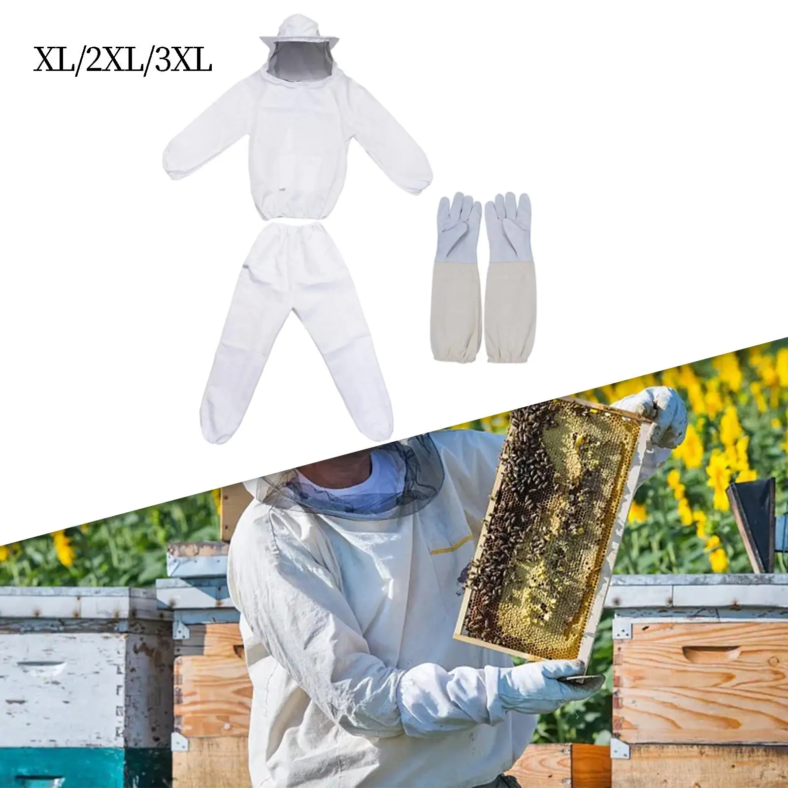 Beekeeping Suit Elastic Cuffs Complete with Glove Bee Suit for Men Women