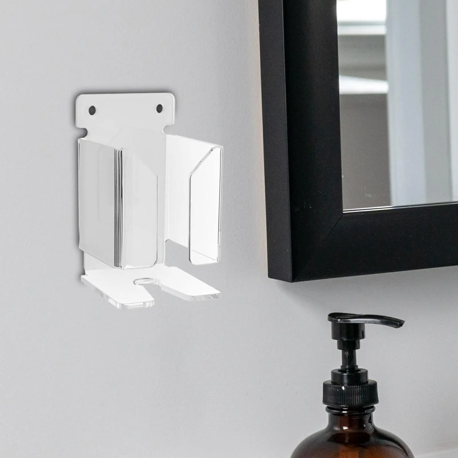 Electric Shaver Wall Mount Holder Utility for Men Rack Two Installation Acrylic Shaver Holder Shaver Hanger for Bathroom Shower