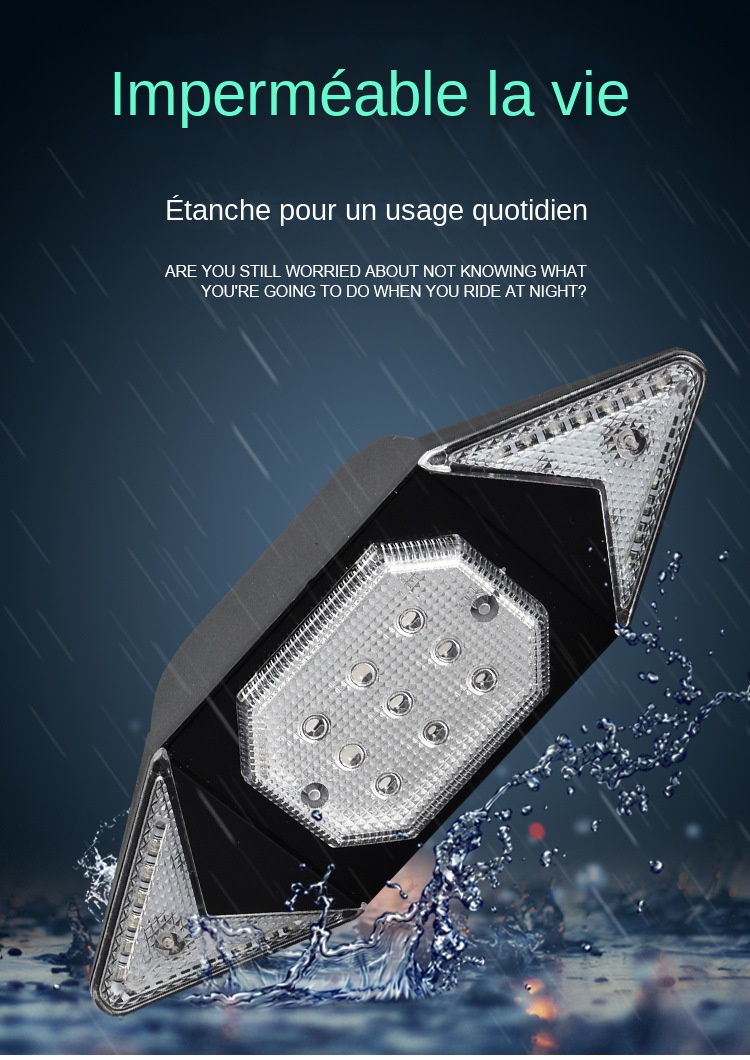 Feu Arrière Vélo En Forme De Cœur LED - Étanche, 2 Modes (fixe/clignotant) - Piles Bouton Incluses - Rouge, Bleu, Vert, Multicolore