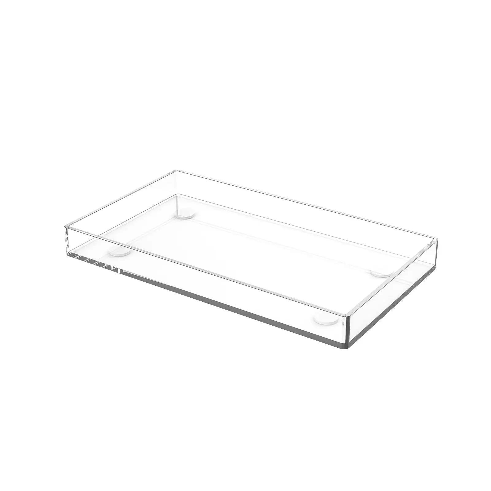 Clear Acrylic Tray Rectangular for Kitchen Tabletop Household Bedside Office