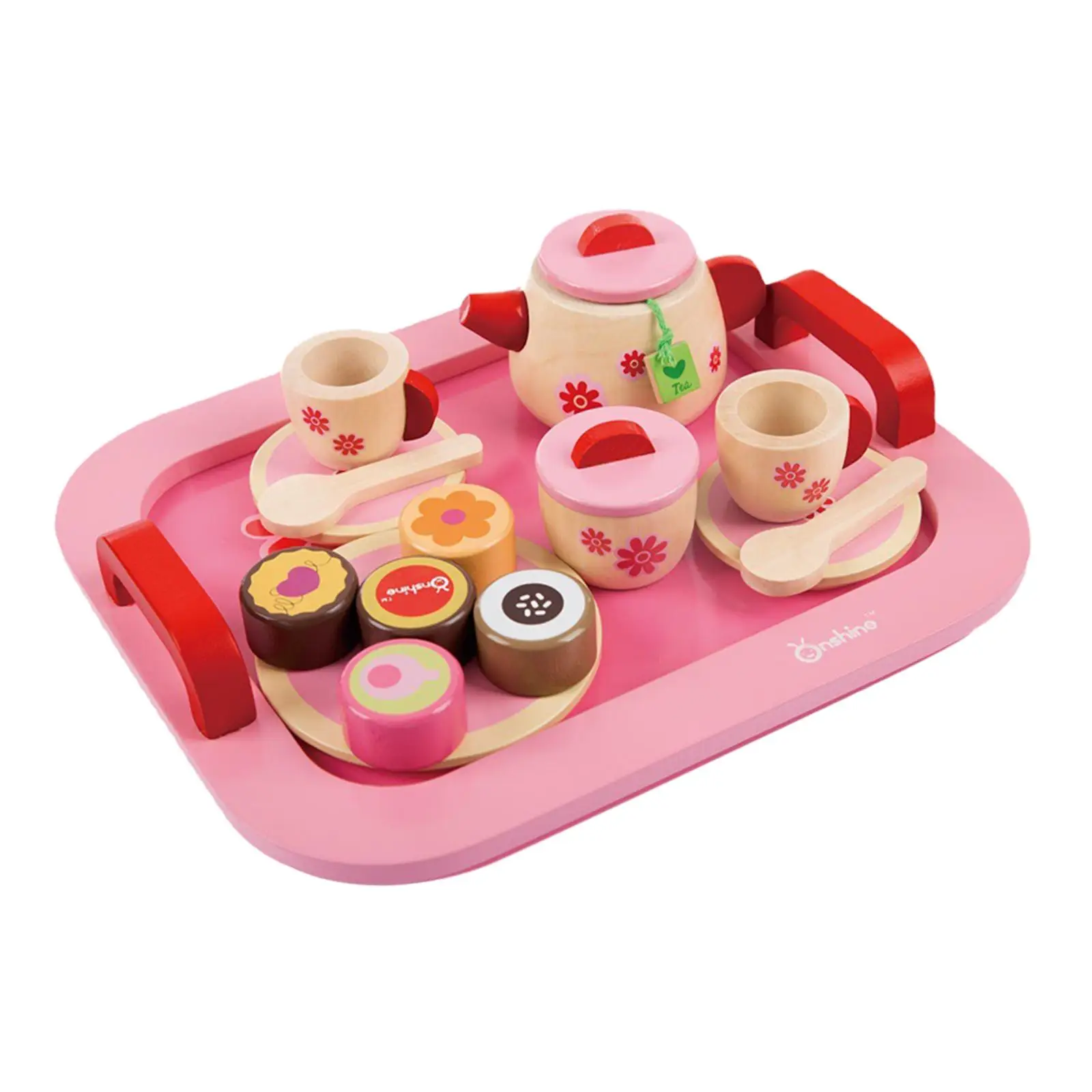 Wooden Pretend Play Tea Party Set Simulation Teacup Toy for Children 3+