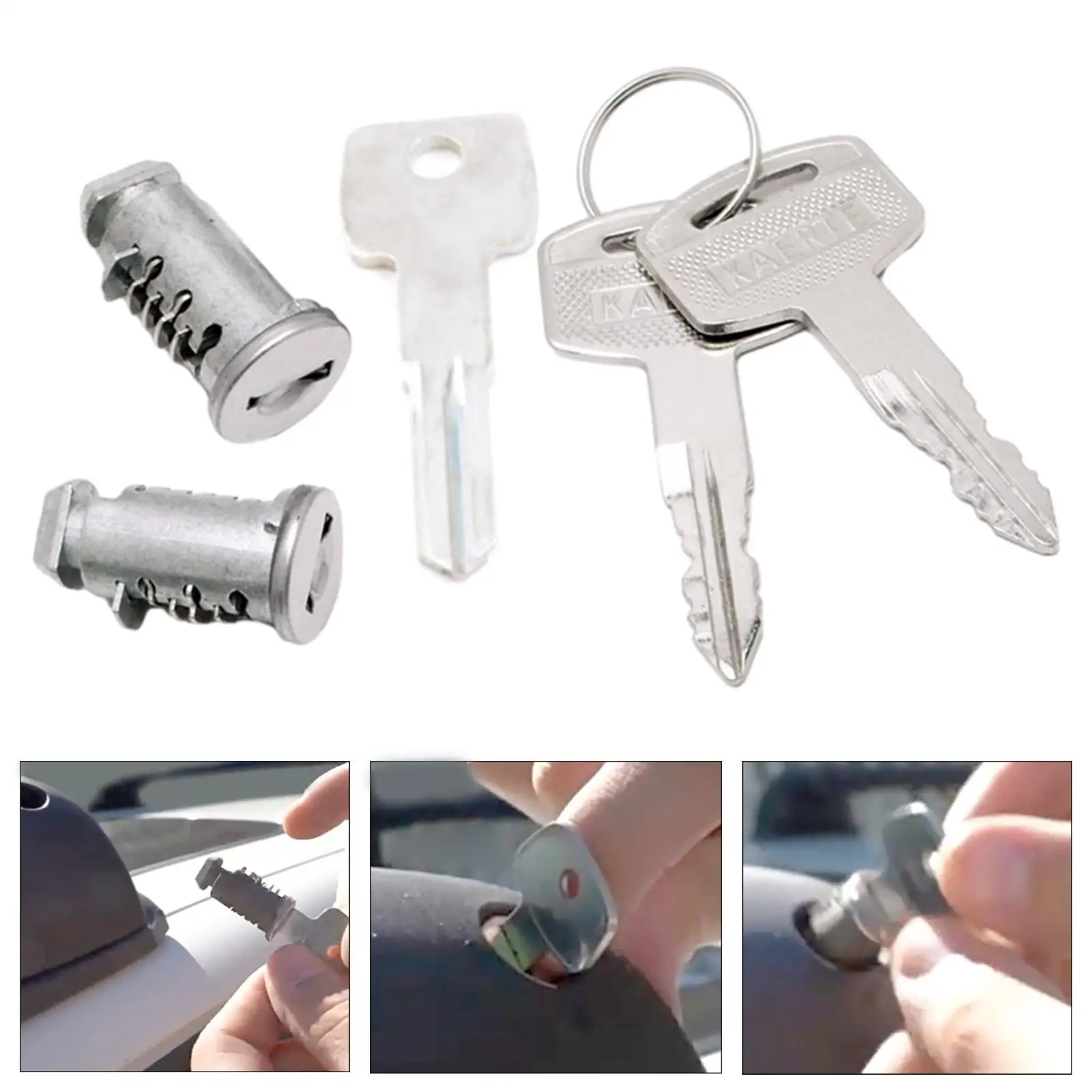 2Pcs Lock Cylinders for Car Racks System Detachable Professional Accessory Rooftop Cargo Rack Locks Cores Crossbar Locks