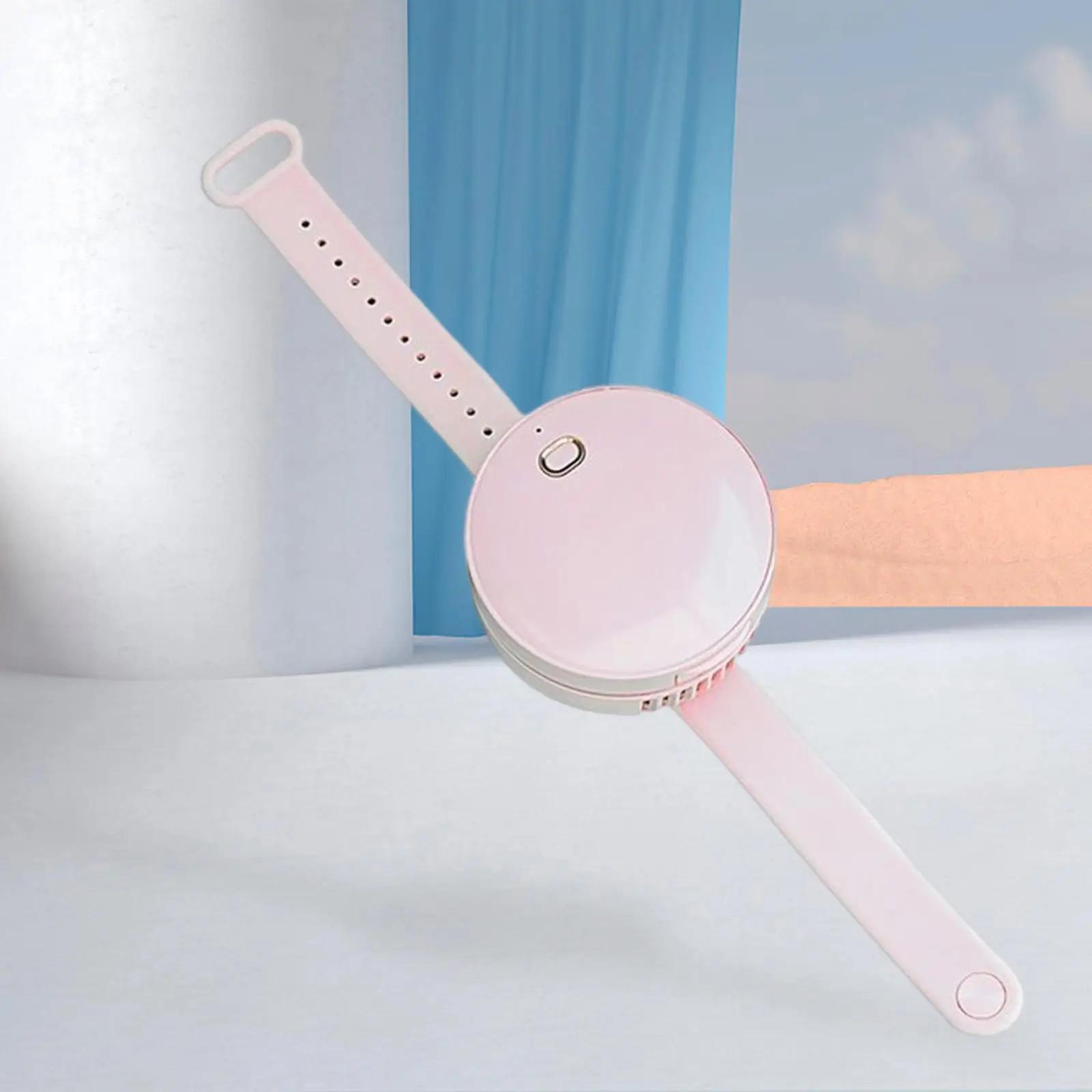 Portable Handheld Wrist Wear Fan USB Charging with Mirror Weighs Only 100G Indoor Outdoor Convenient to Carry for Women Makeup