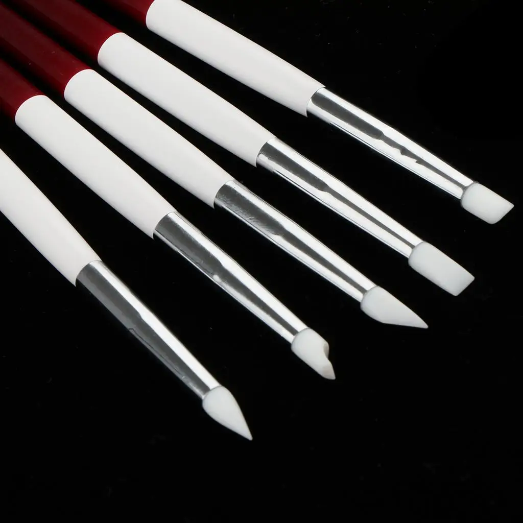 5Pcs 3D  Brushes Painting Drawing Liner Polishing Manicure Tools Set