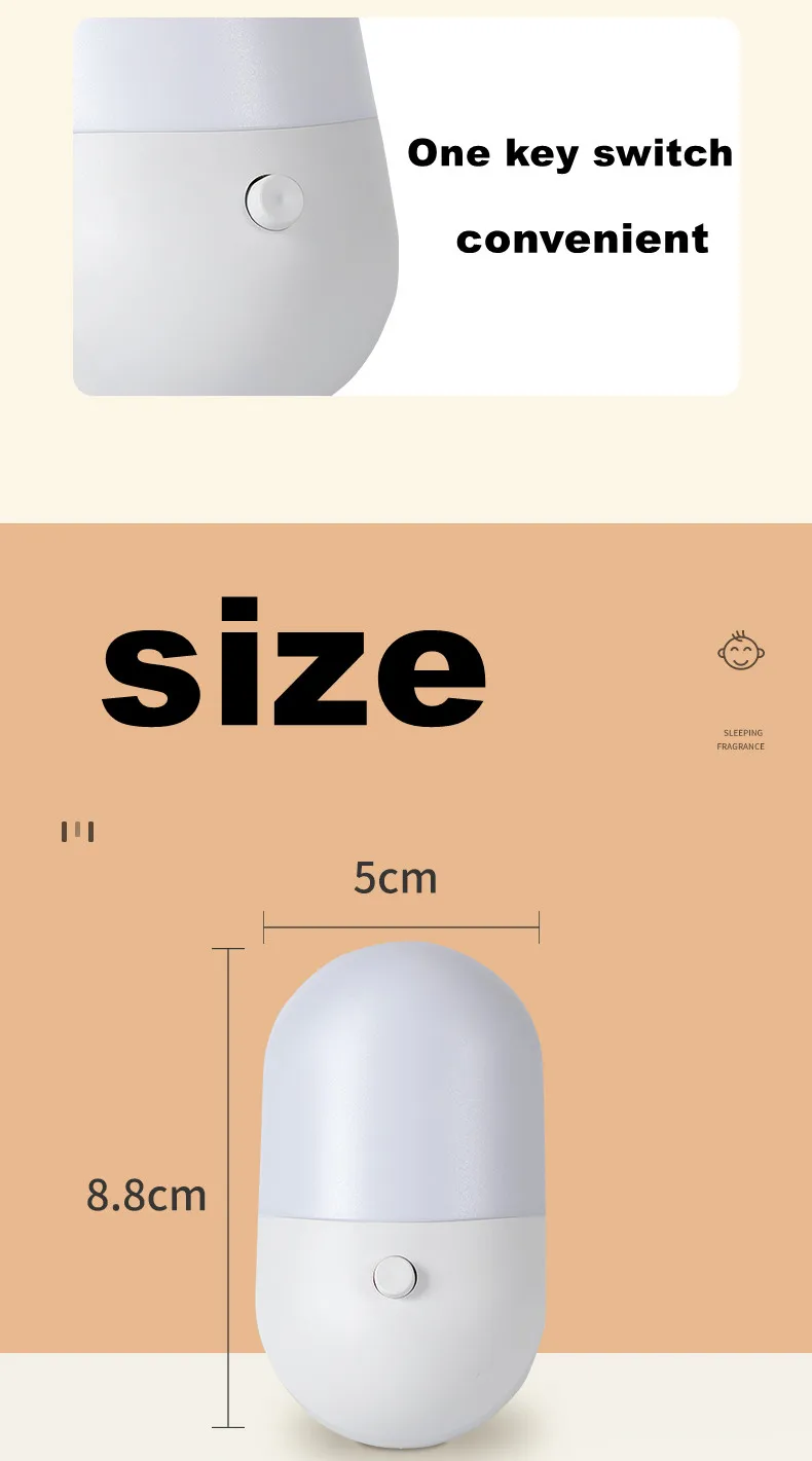 ZQQBYY LED Plug-in Night Light White light warm light Baby Nursing Eye Sleep Light Bedroom Socket Lights Energy Saving Lamp