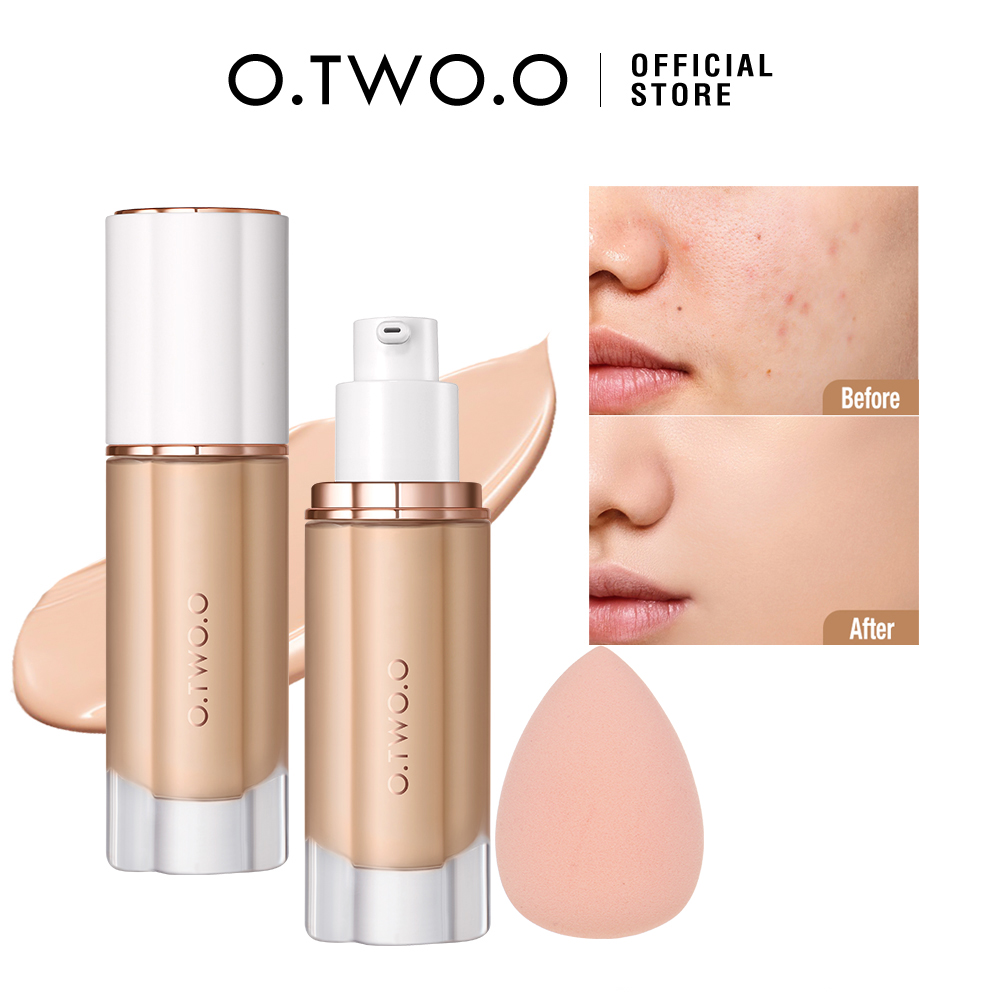 Best of O.TWO.O Face Foundation Full Concealer Waterproof Matte Brighten Sunscreen SPF30 High Coverage Makeup Base Liquid Foundation Reviews & Tips