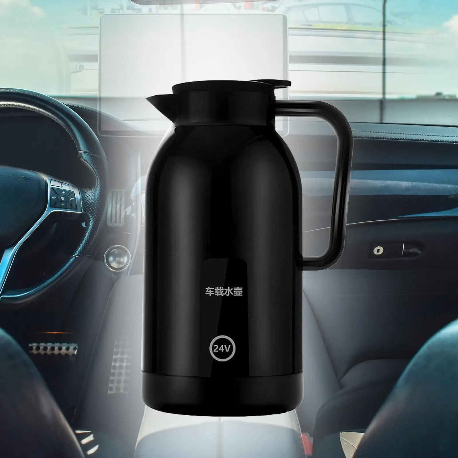 Car Kettle Fast Heating 12Hrs Warmer Portable for Water Tea Coffee Milk Water Heating Bottle for Self Driving Tour Truck Drivers