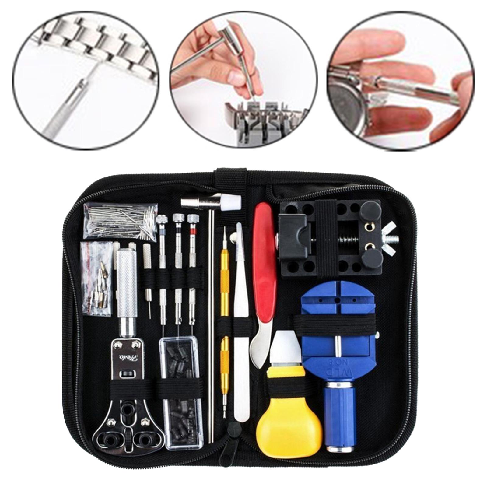 Professional 147 Pcs Watch Repair Tool W/ Storage Bag Hammer Opener Home Use